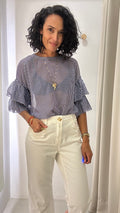 Blusa Listrada Azul e Branca