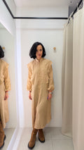 Vestido Bege 100% linho Tatho