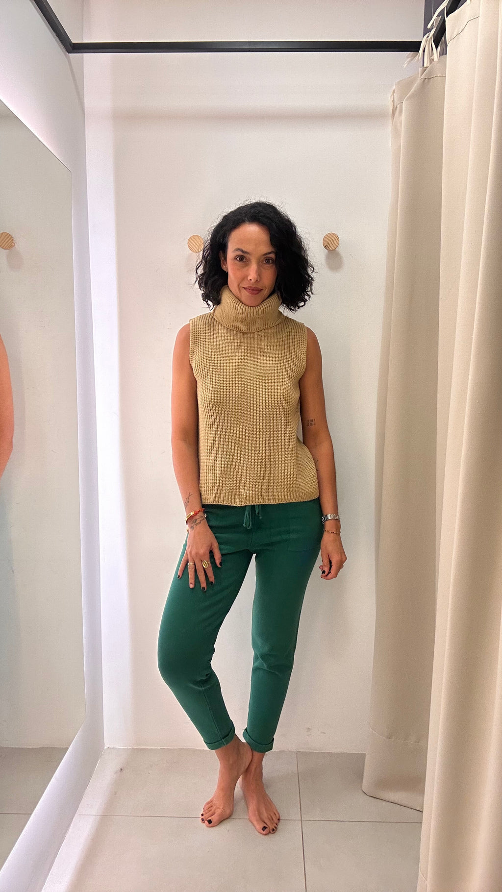 Calça Verde em Malha Anselmi