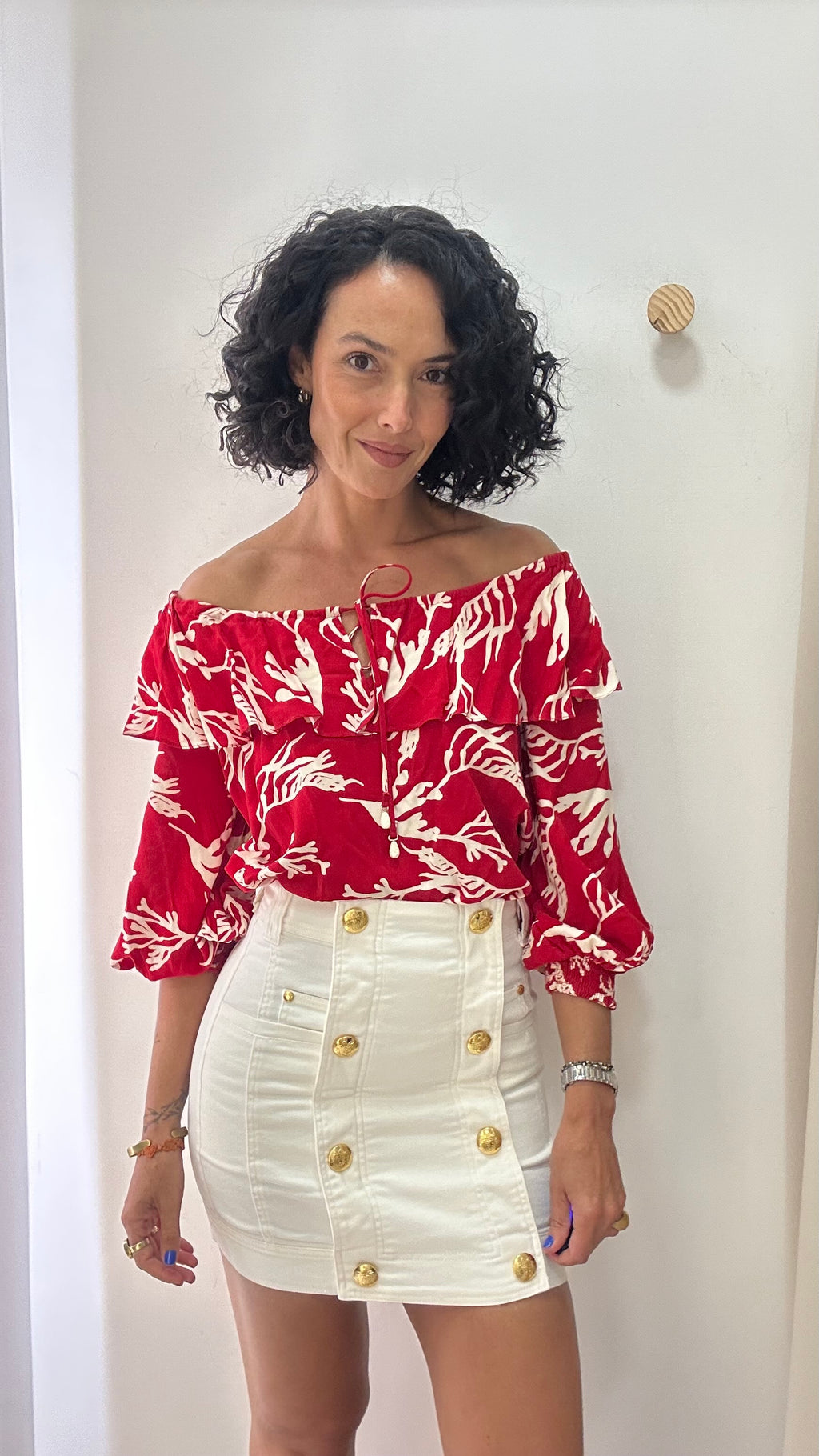 Blusa Vermelha Shoulder