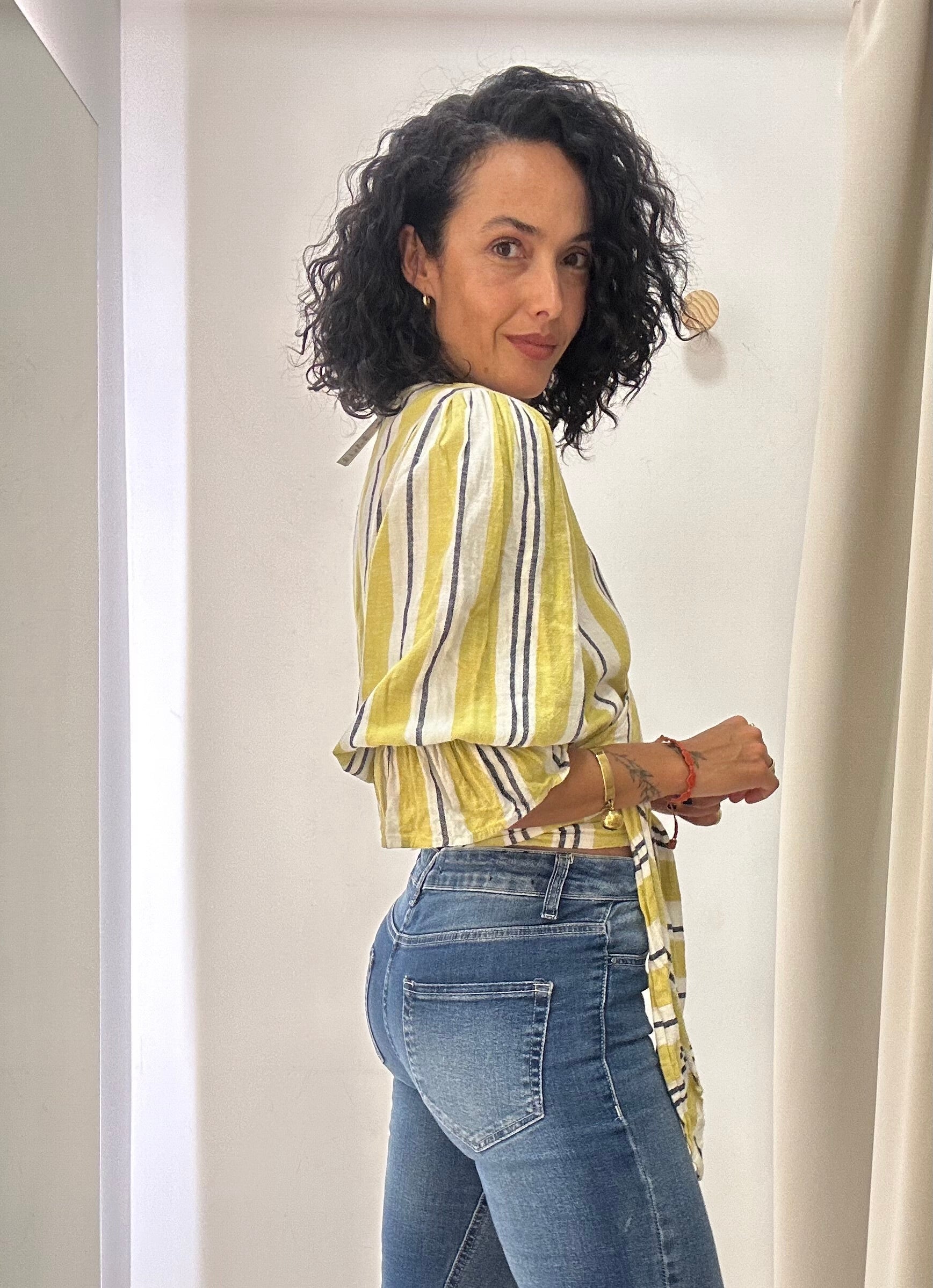 Blusa linho shoulder