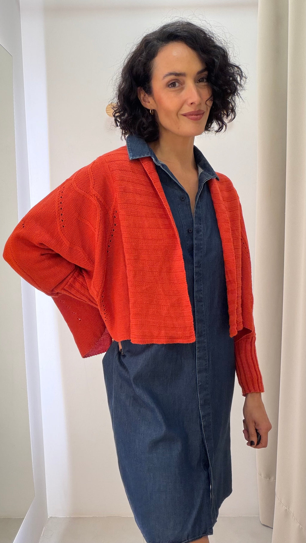Cardigan terracota Espaço fashion