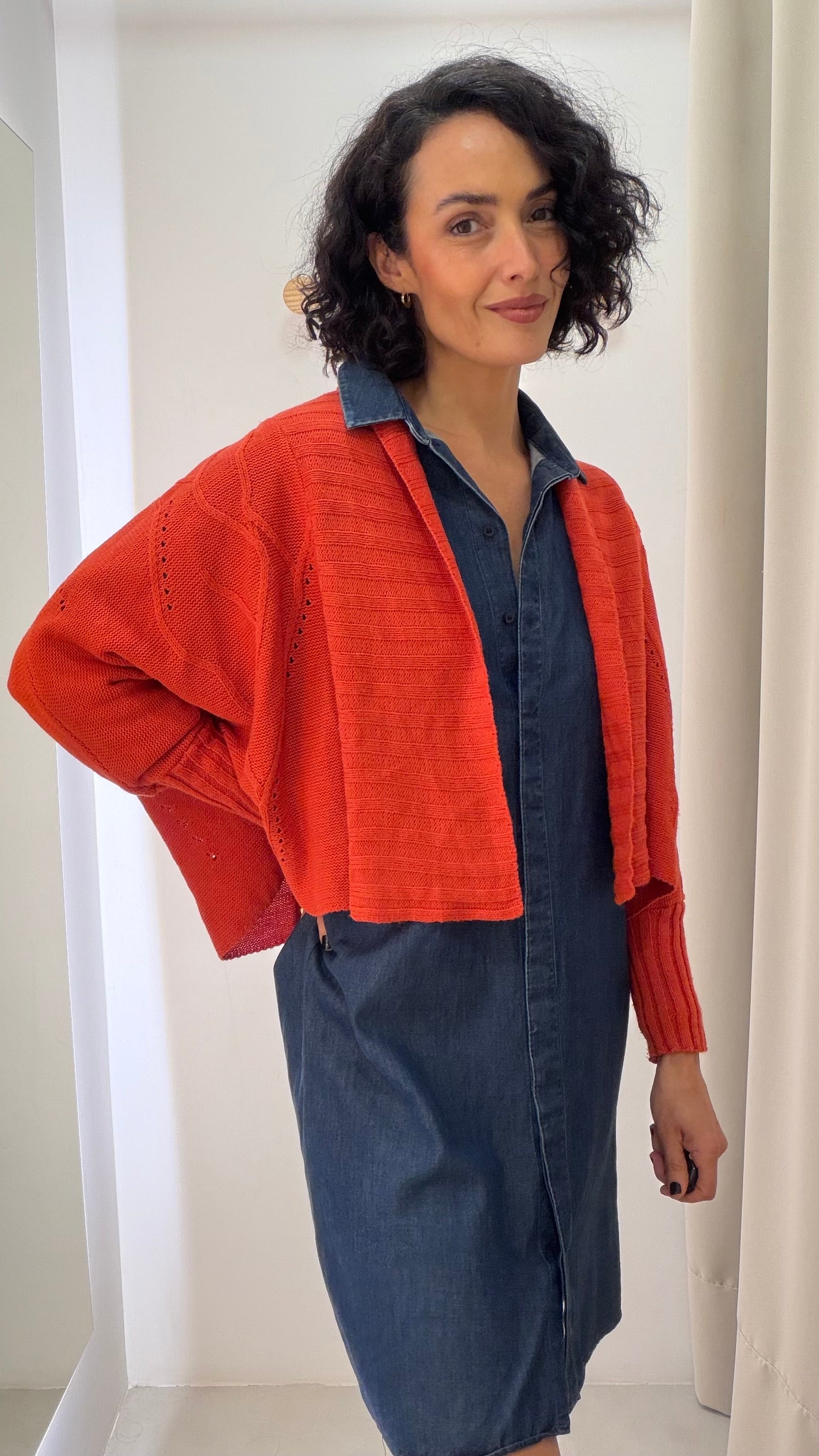 Cardigan terracota Espaço fashion