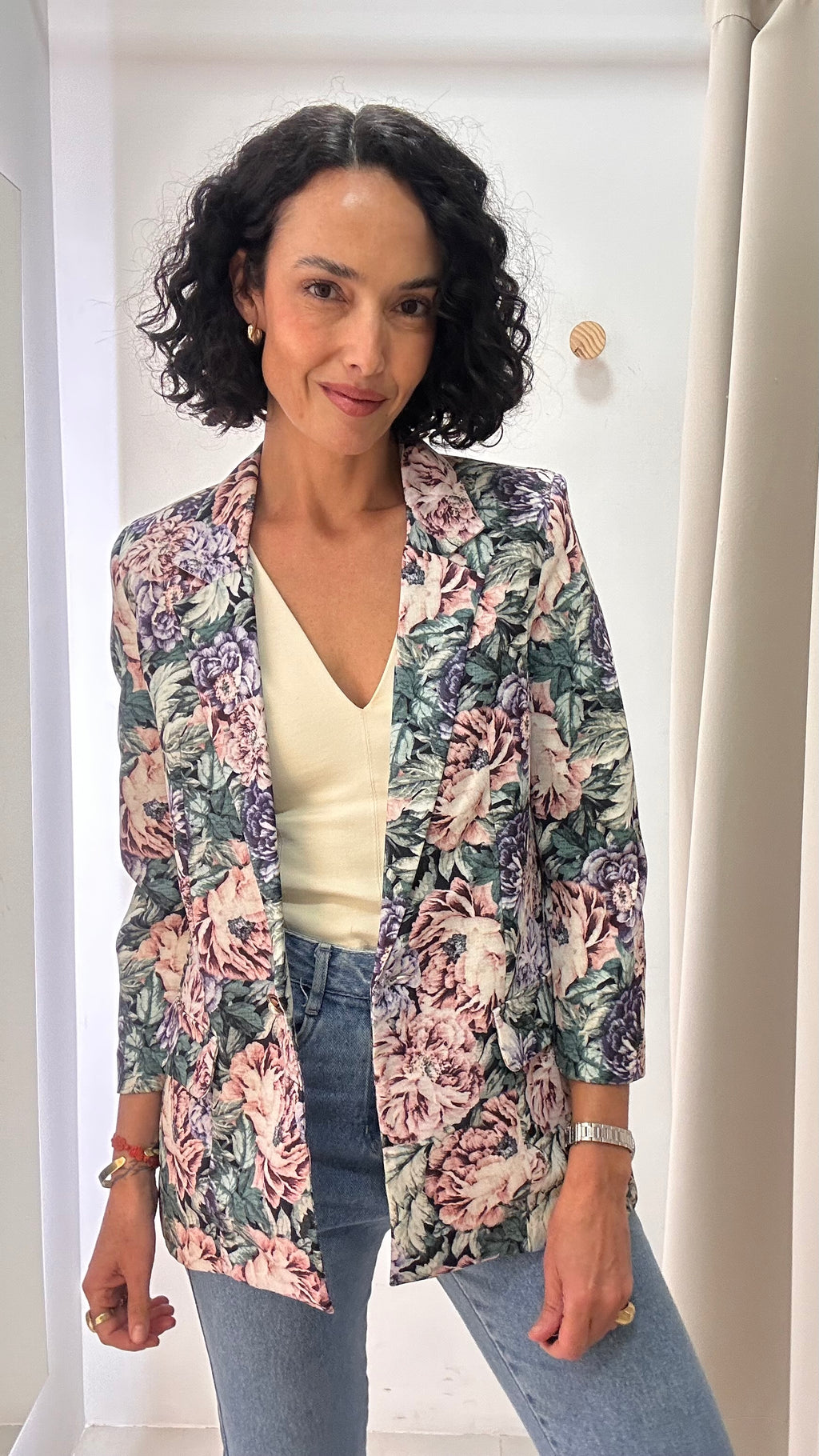 Blazer alongado Floral