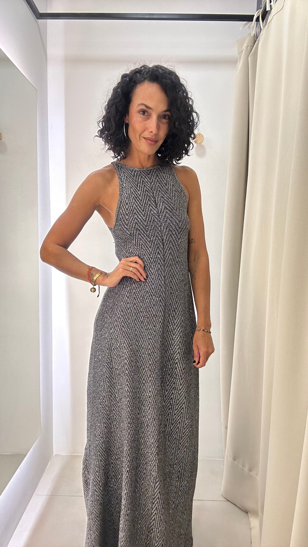 Vestido Longo Lurex Zara