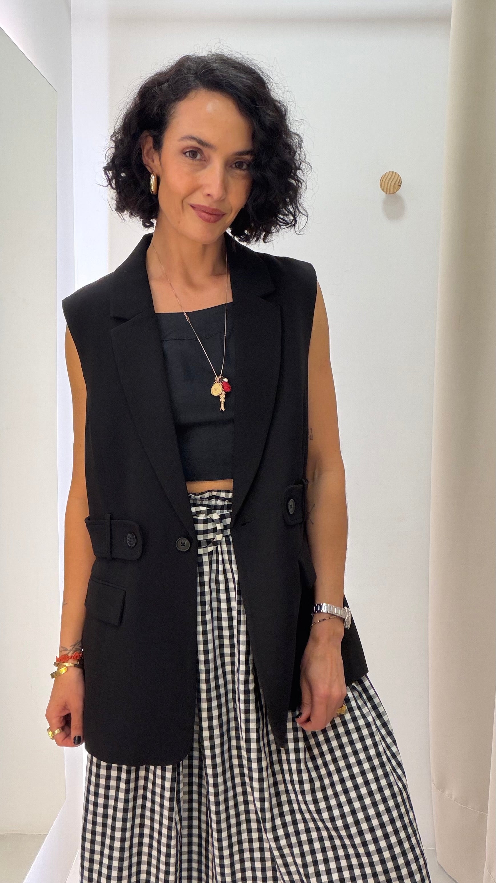 Colete Blazer Preto Animale