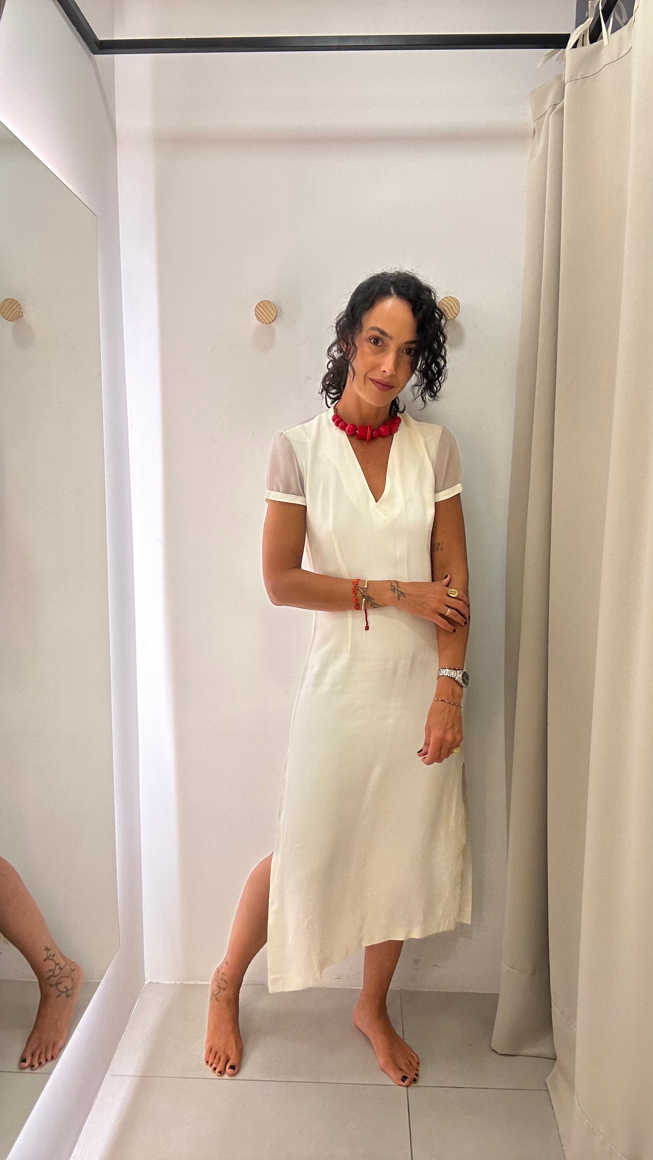 Vestido Branco Decote V
