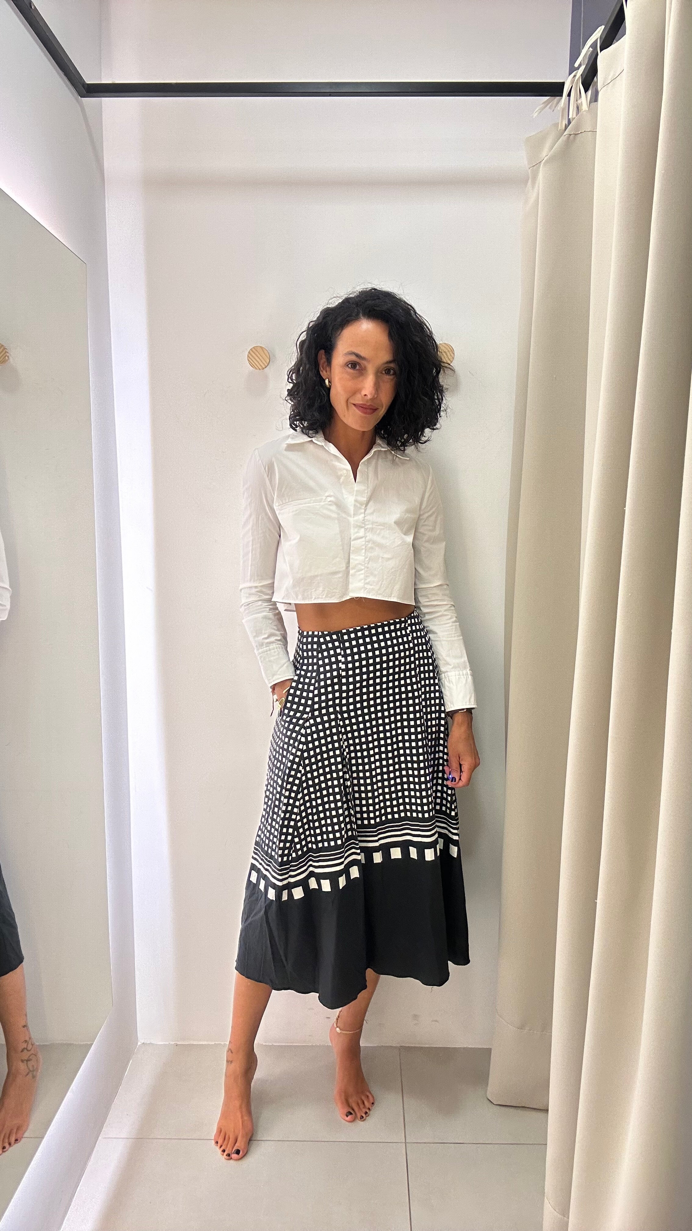 Saia Midi Estampada Souq