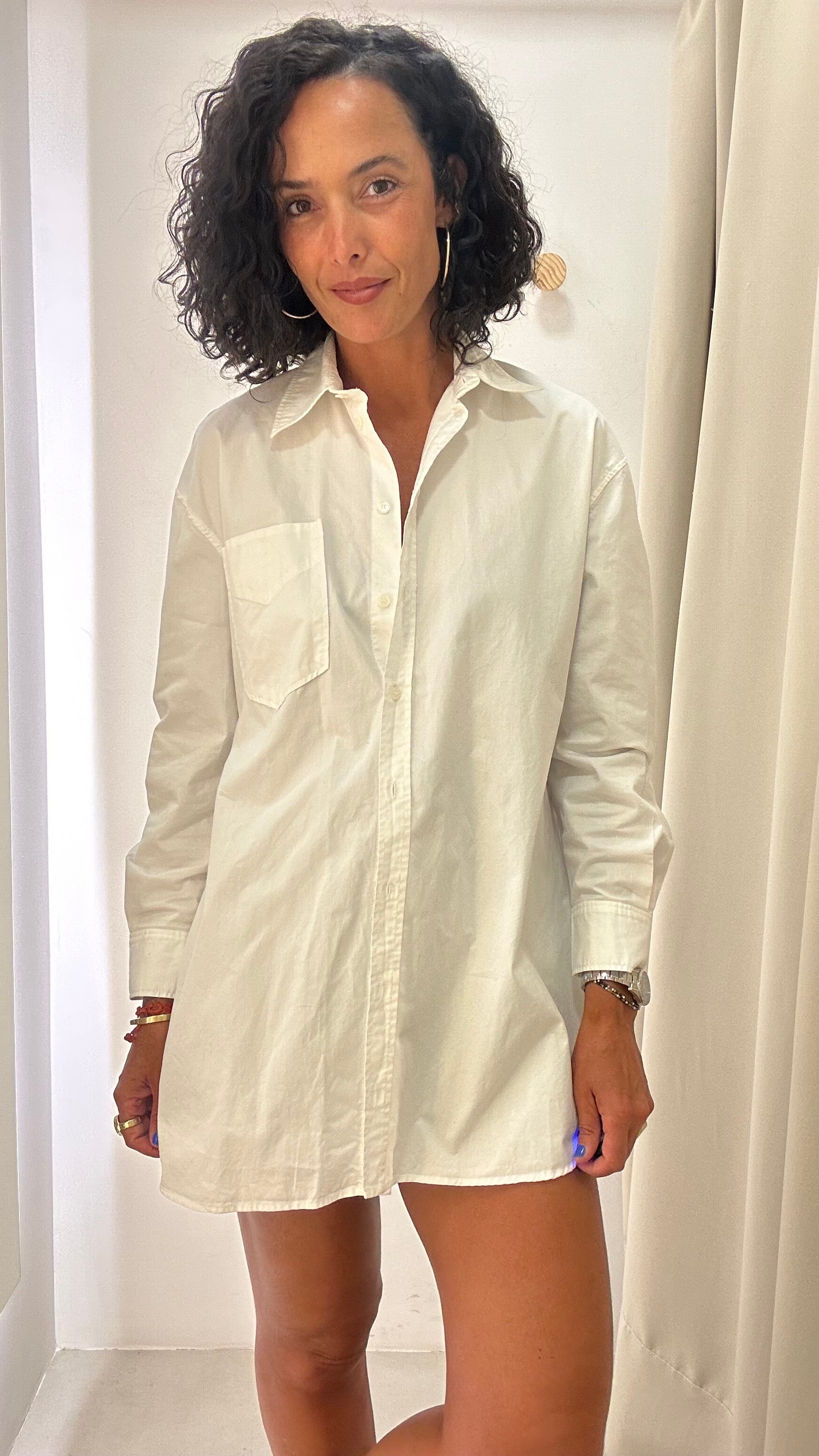 Camisa Alongada Branca Zara