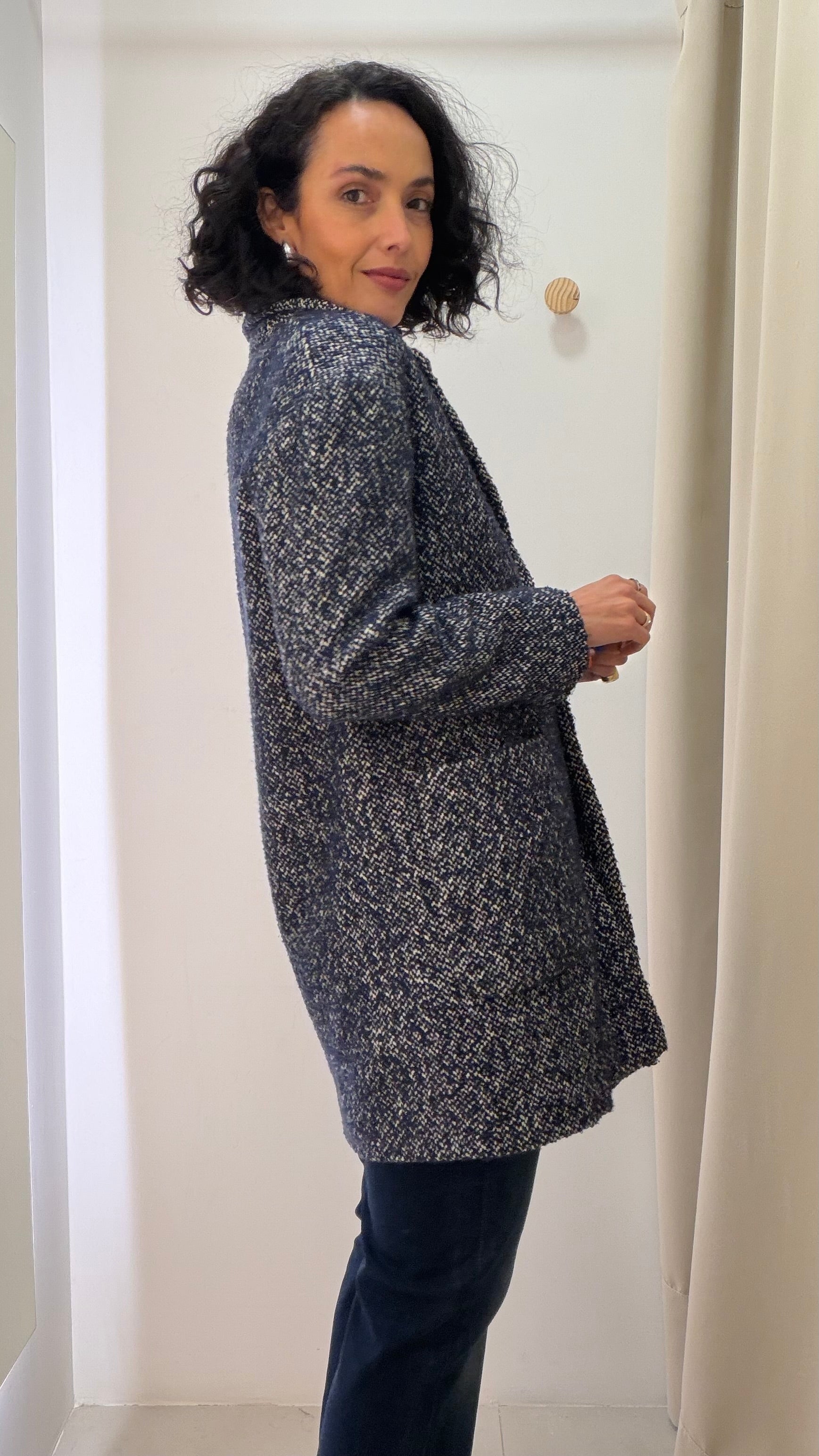 Casaco de Tweed Azul Zara