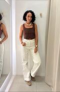 Calça Jeans Branca Reta