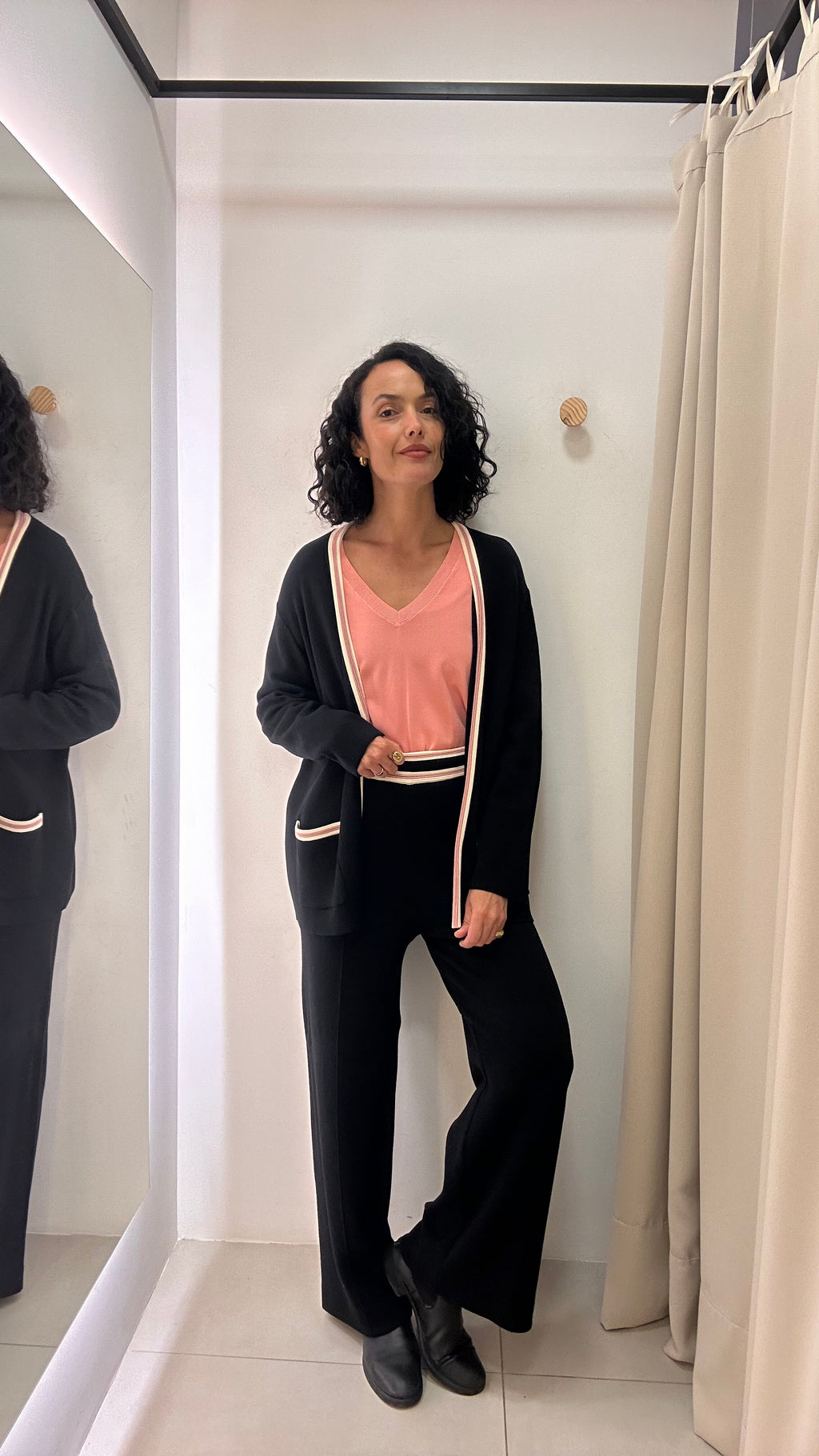 Conjunto Calça e Cardigan Preto
