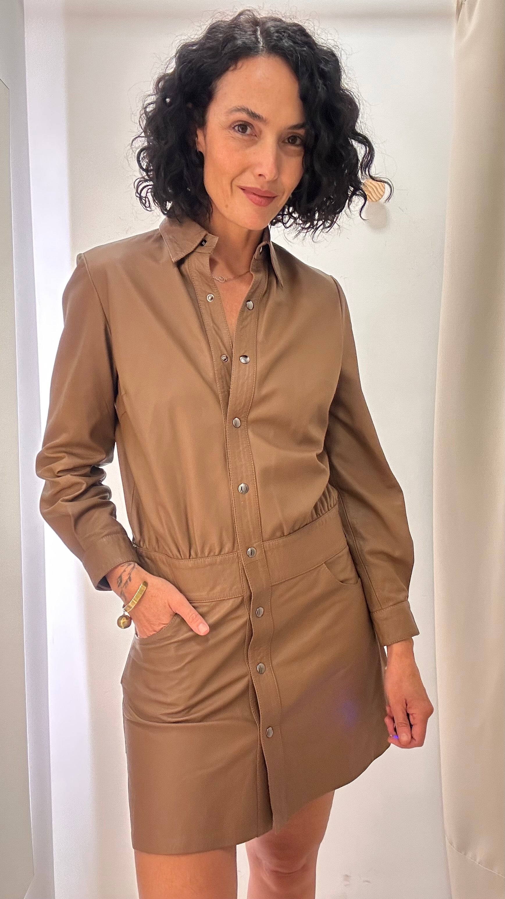 Vestido Marrom Couro Closet7