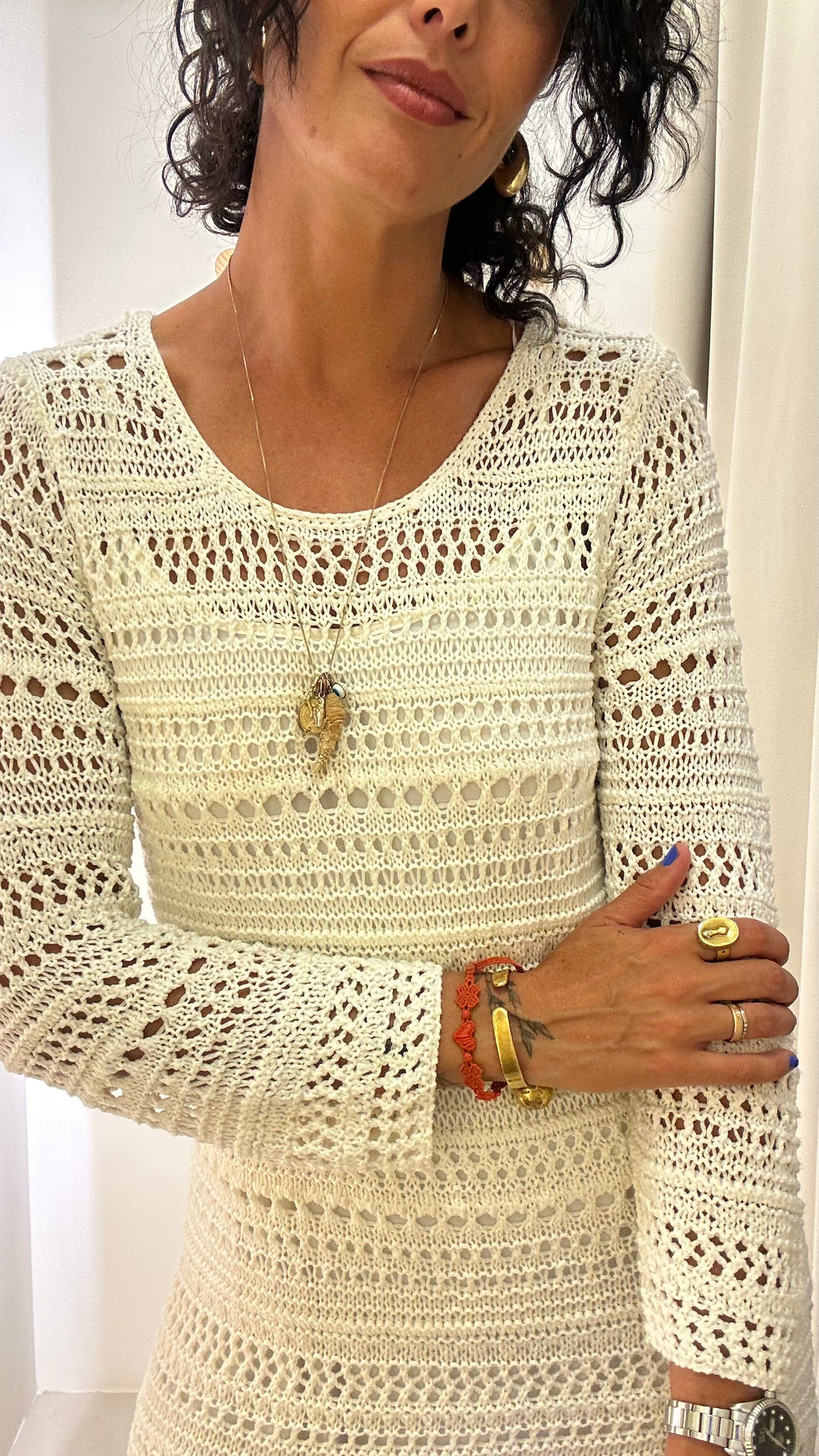 Vestido Off White H&M