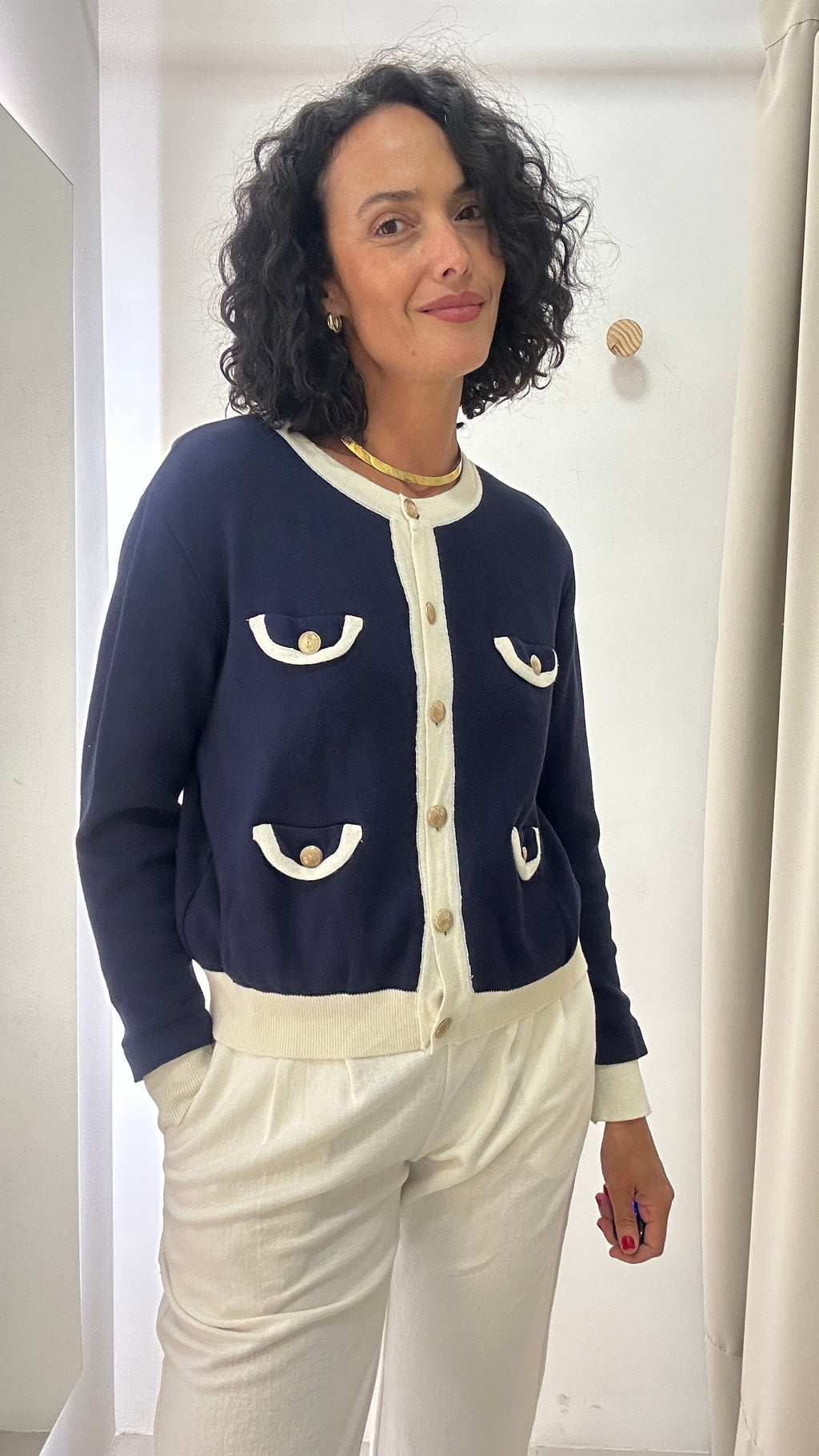 Casaquinho Marinho tricot Iorane
