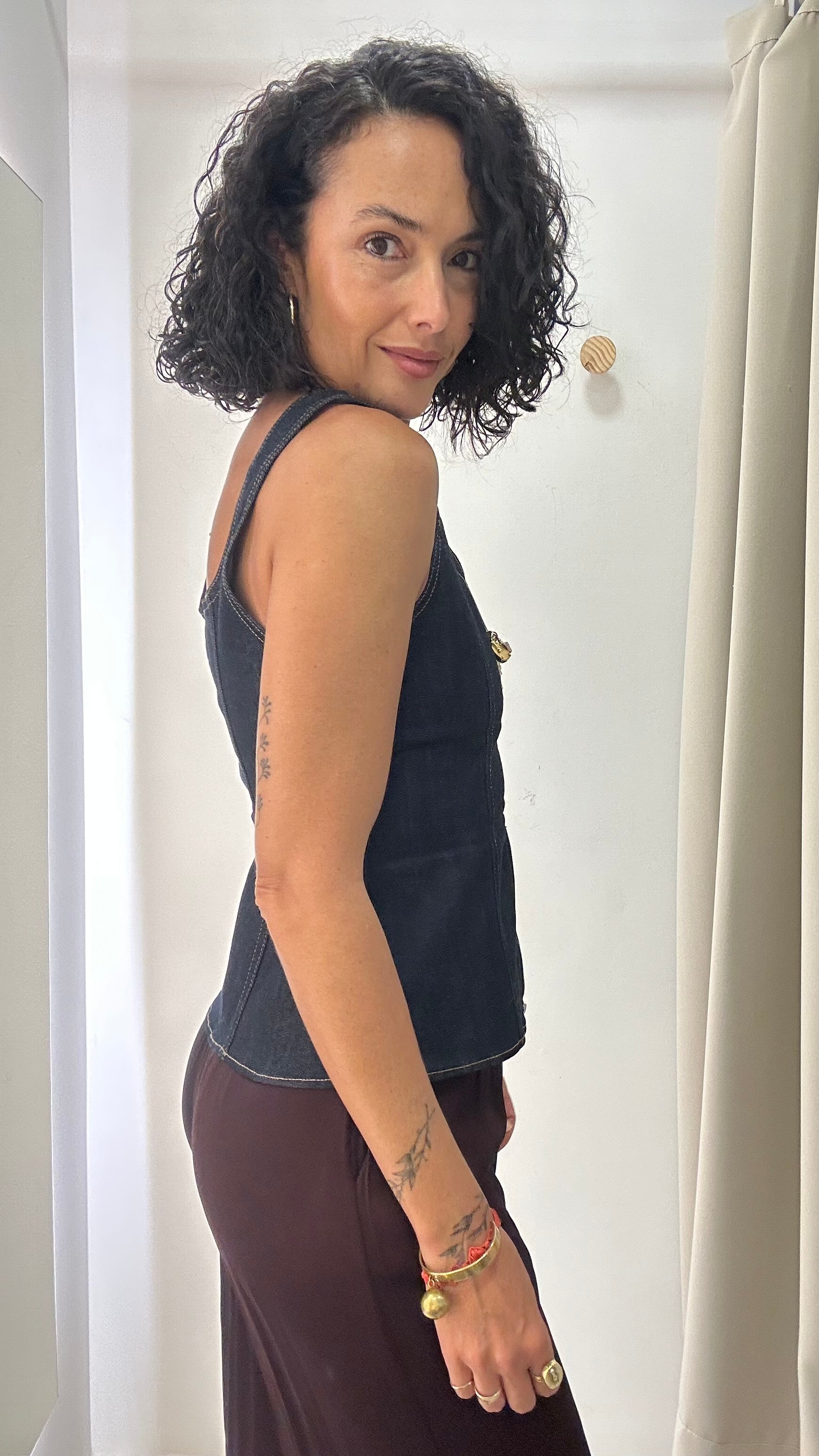 Blusa com Zíper Jeans Zara