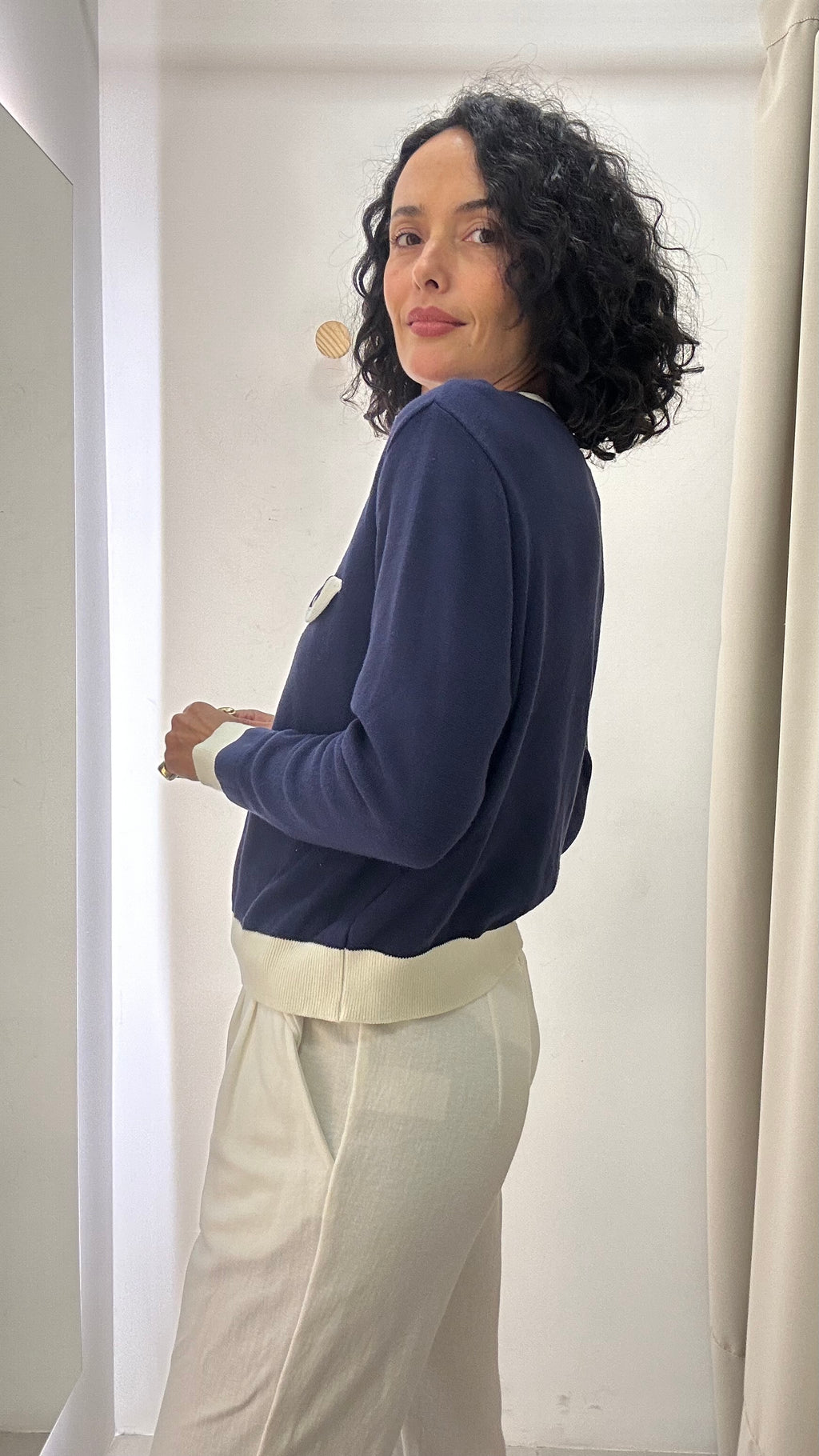 Casaquinho Marinho tricot Iorane