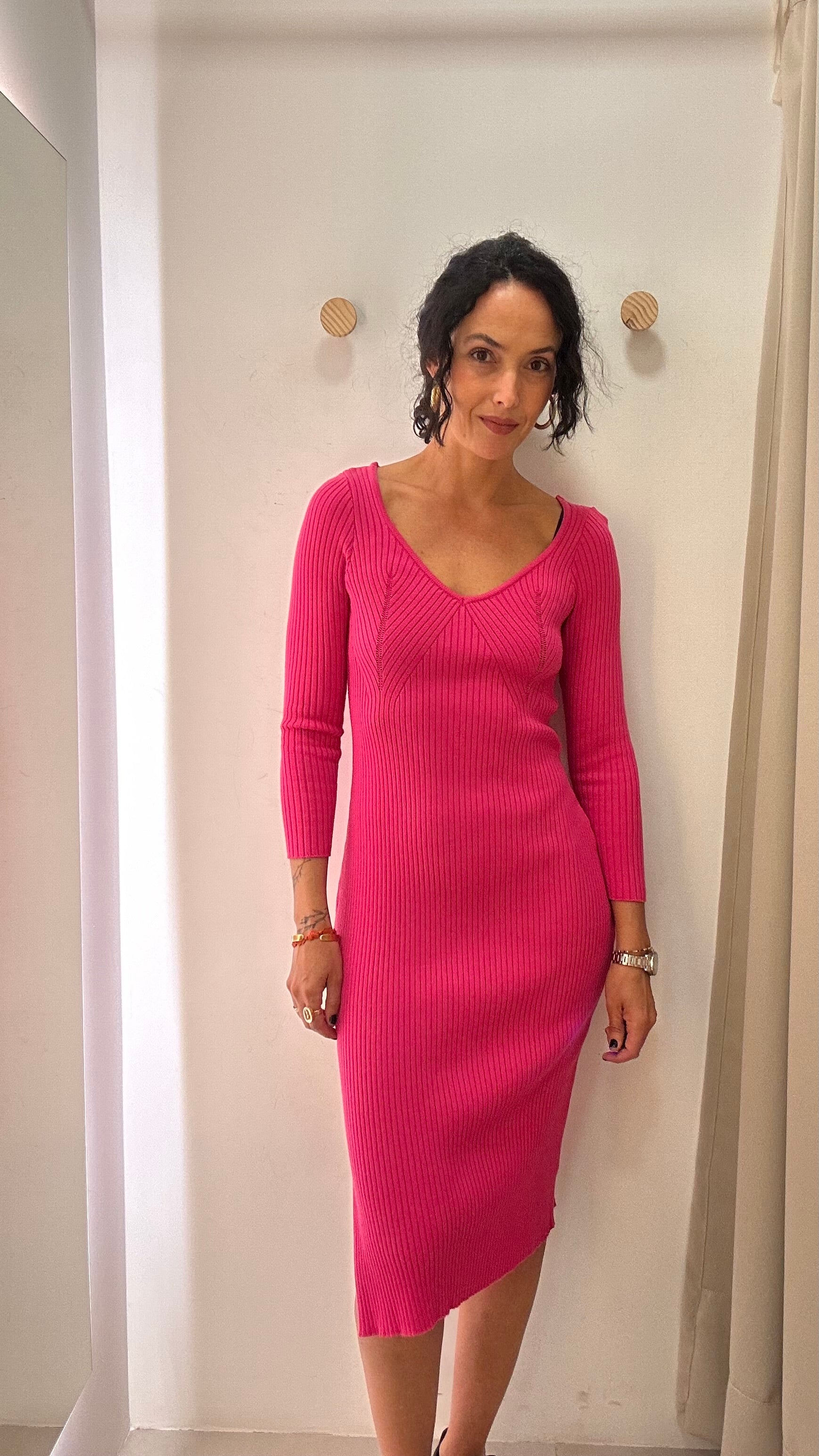 Vestido de Tricot Rosa