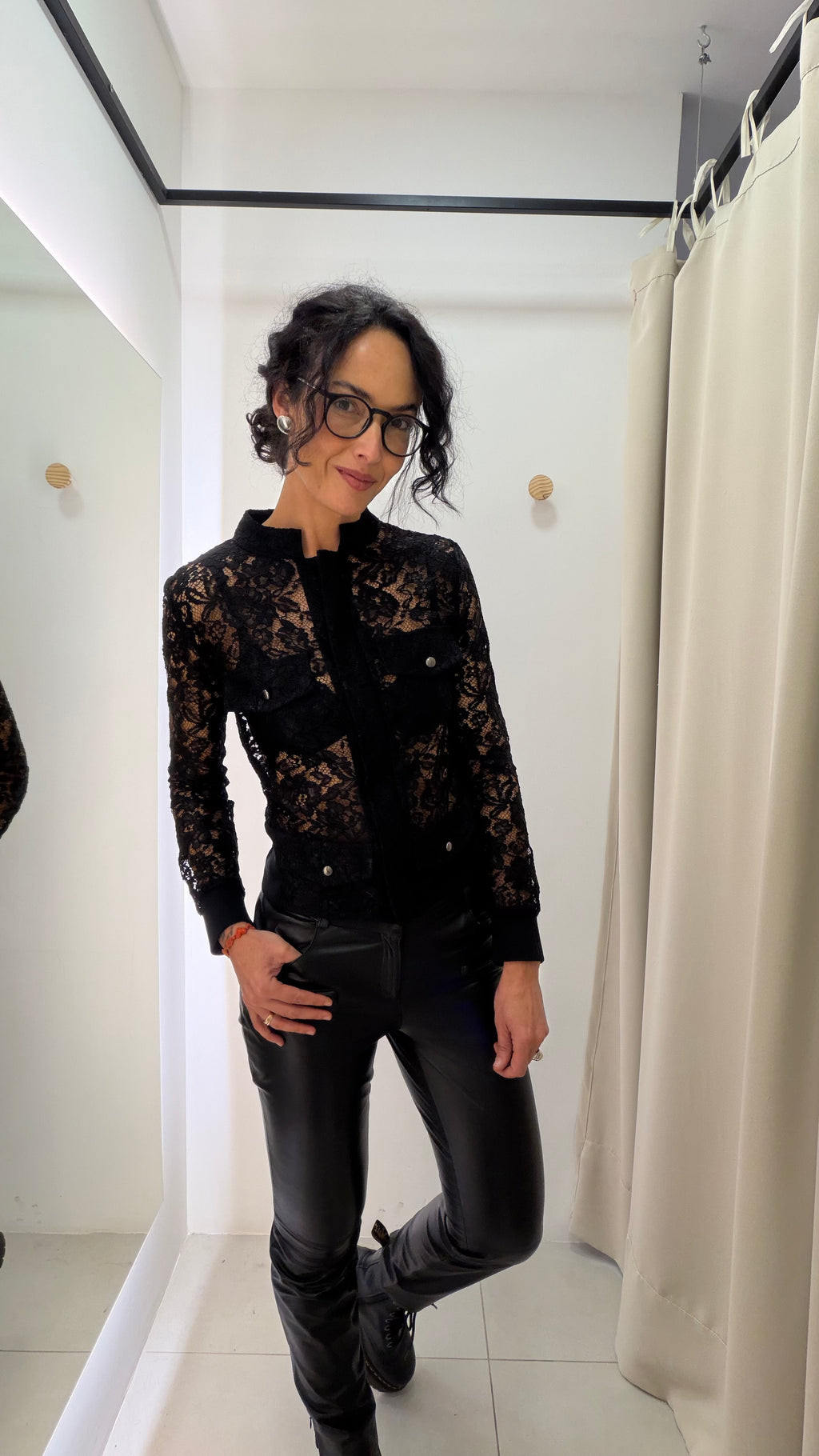 Calça de Couro Preta Bria
