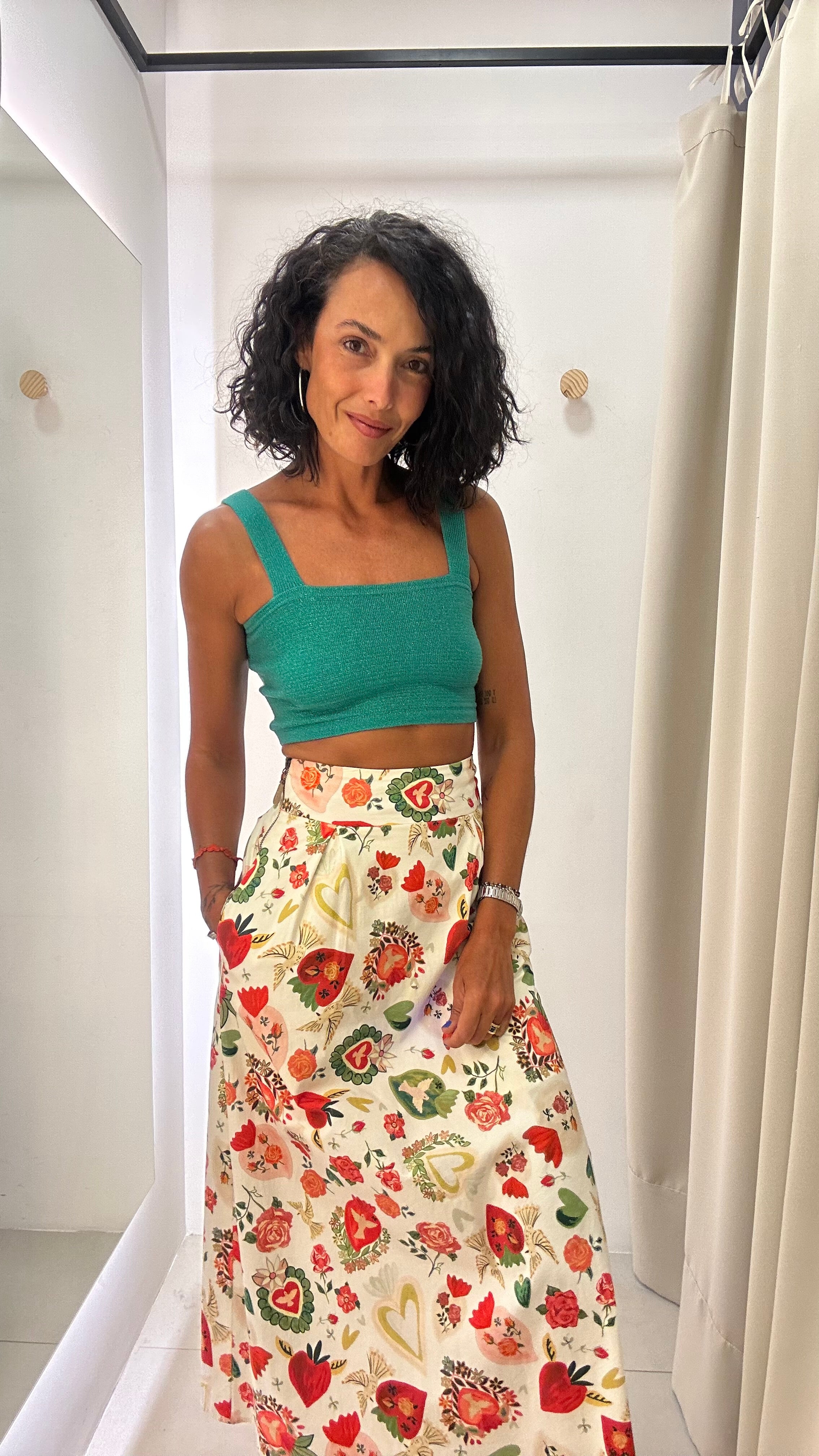 Saia Branca Estampada