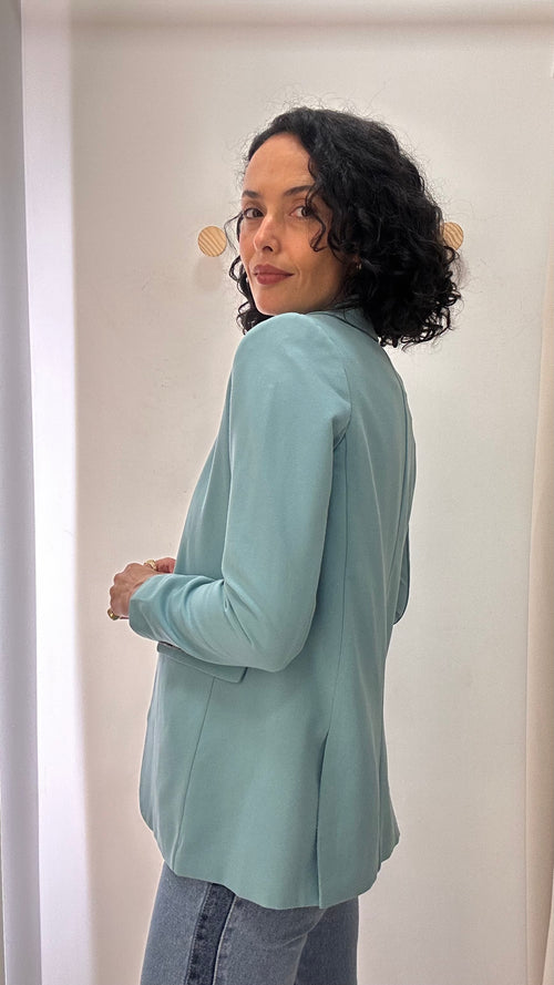 Blazer Alongado Azul Claro