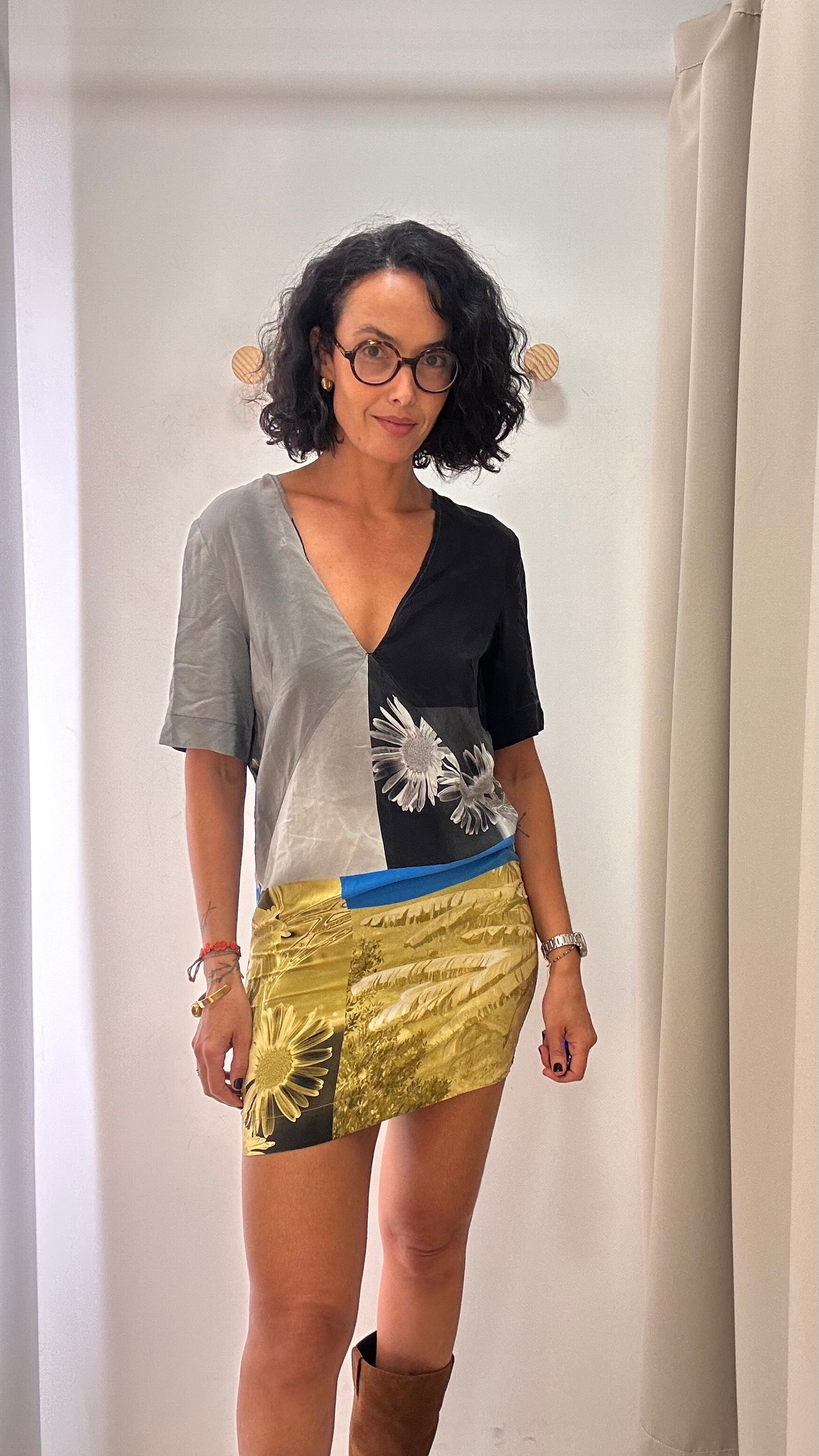 Vestido em Seda Animale