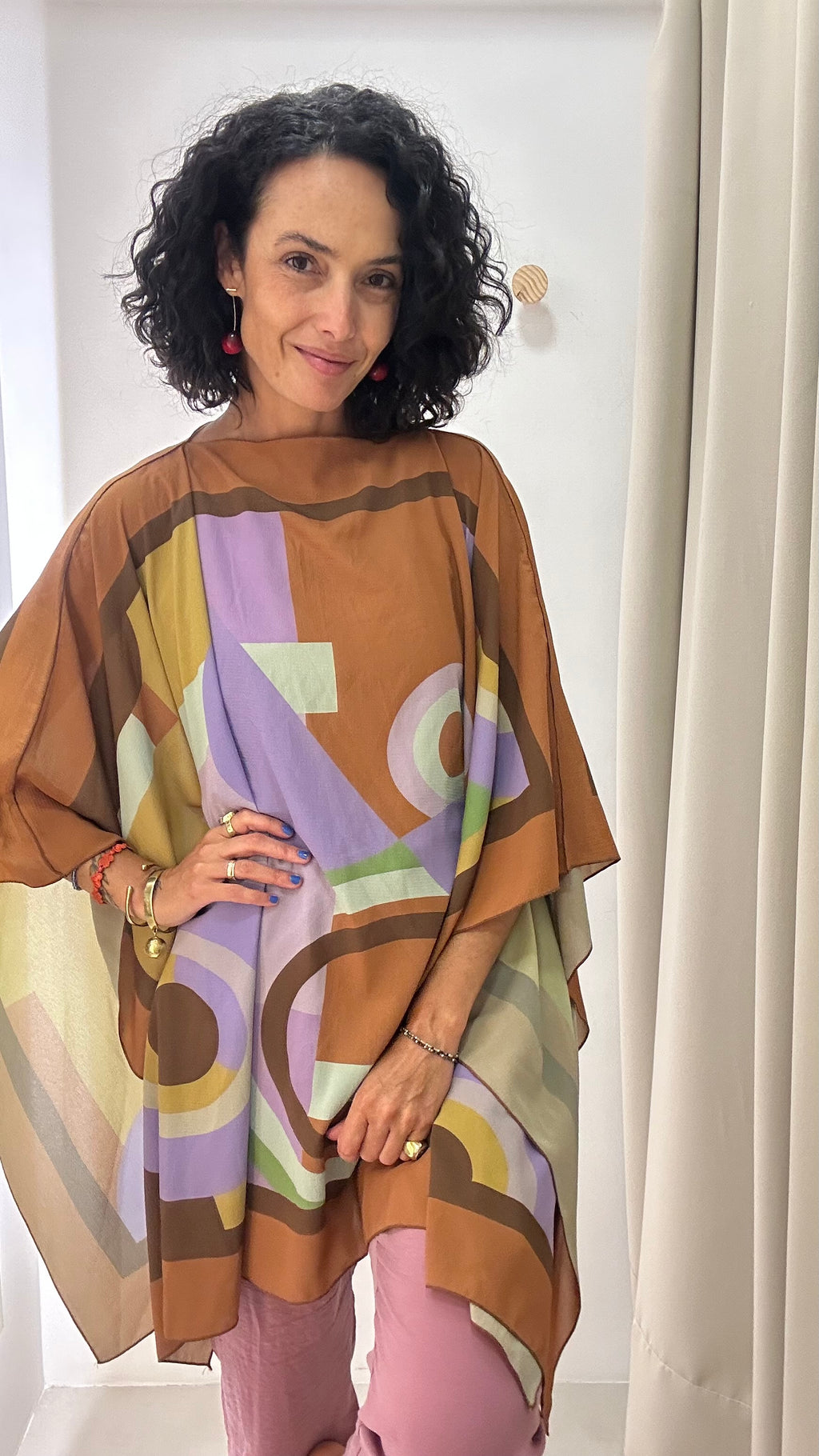 Poncho Estampa Geométrica Tig