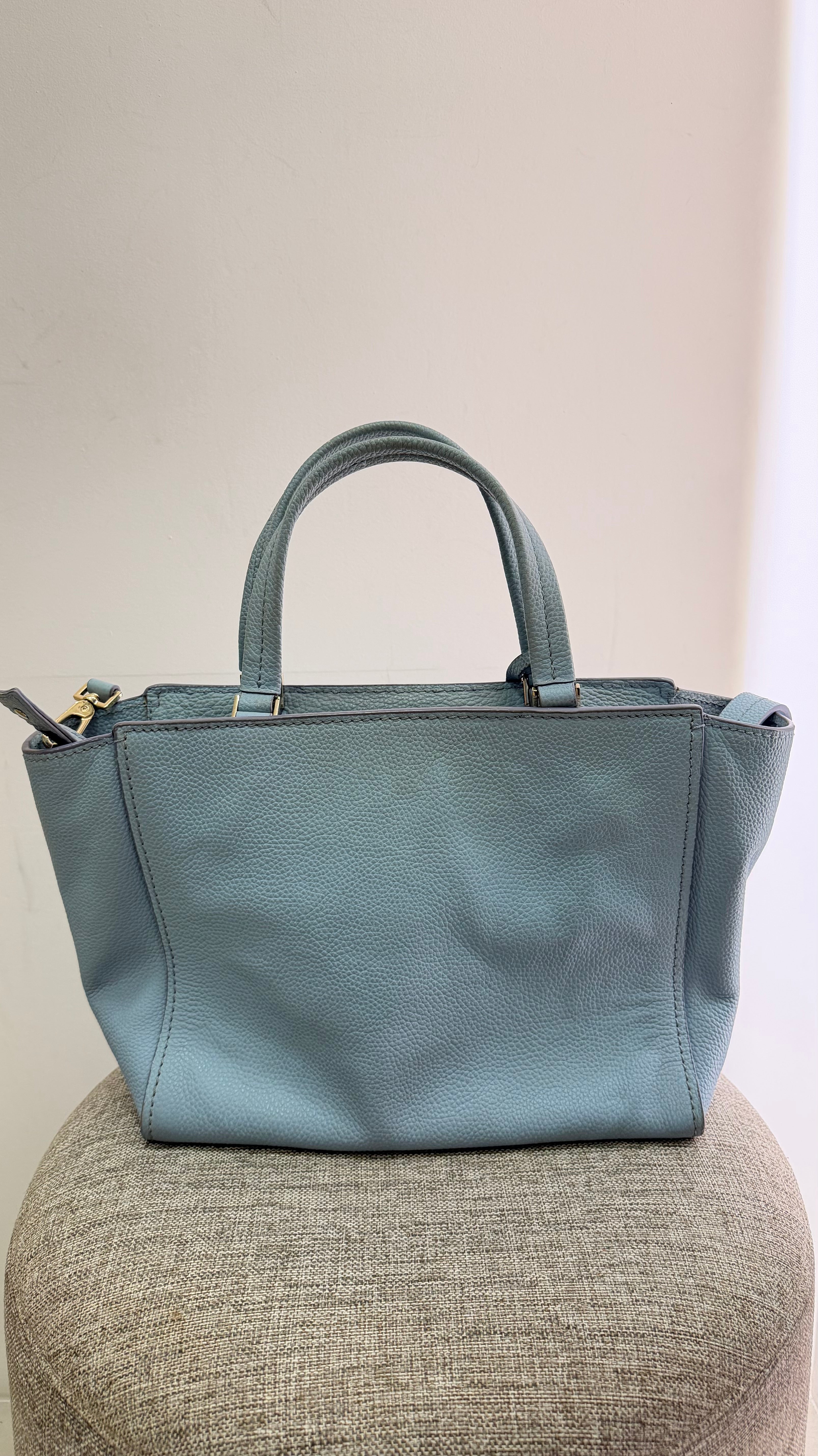 Bolsa couro azul Kate Spade