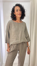 Conjunto de Linho Cinza