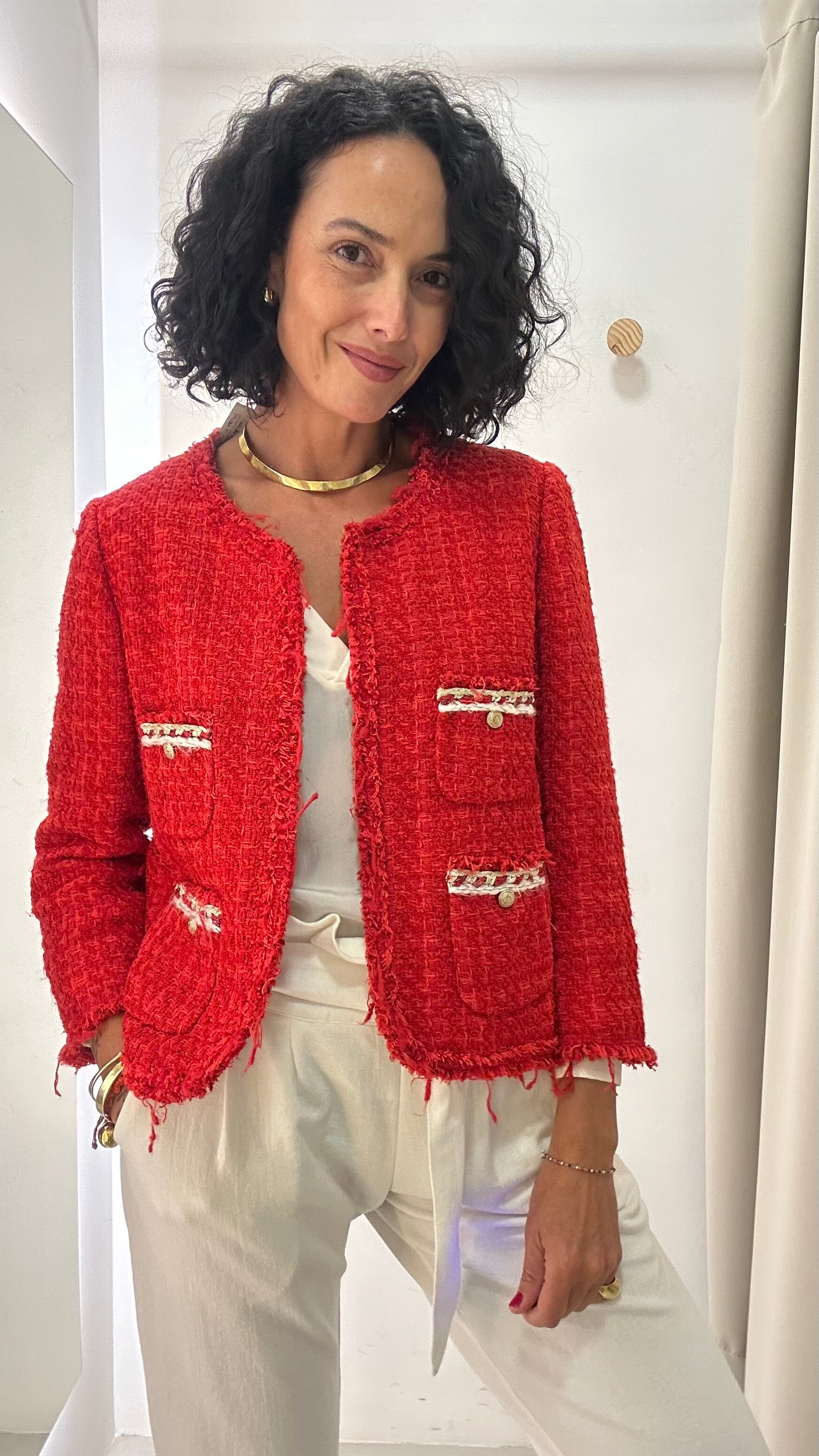 Casaco Tweed Vermelho
