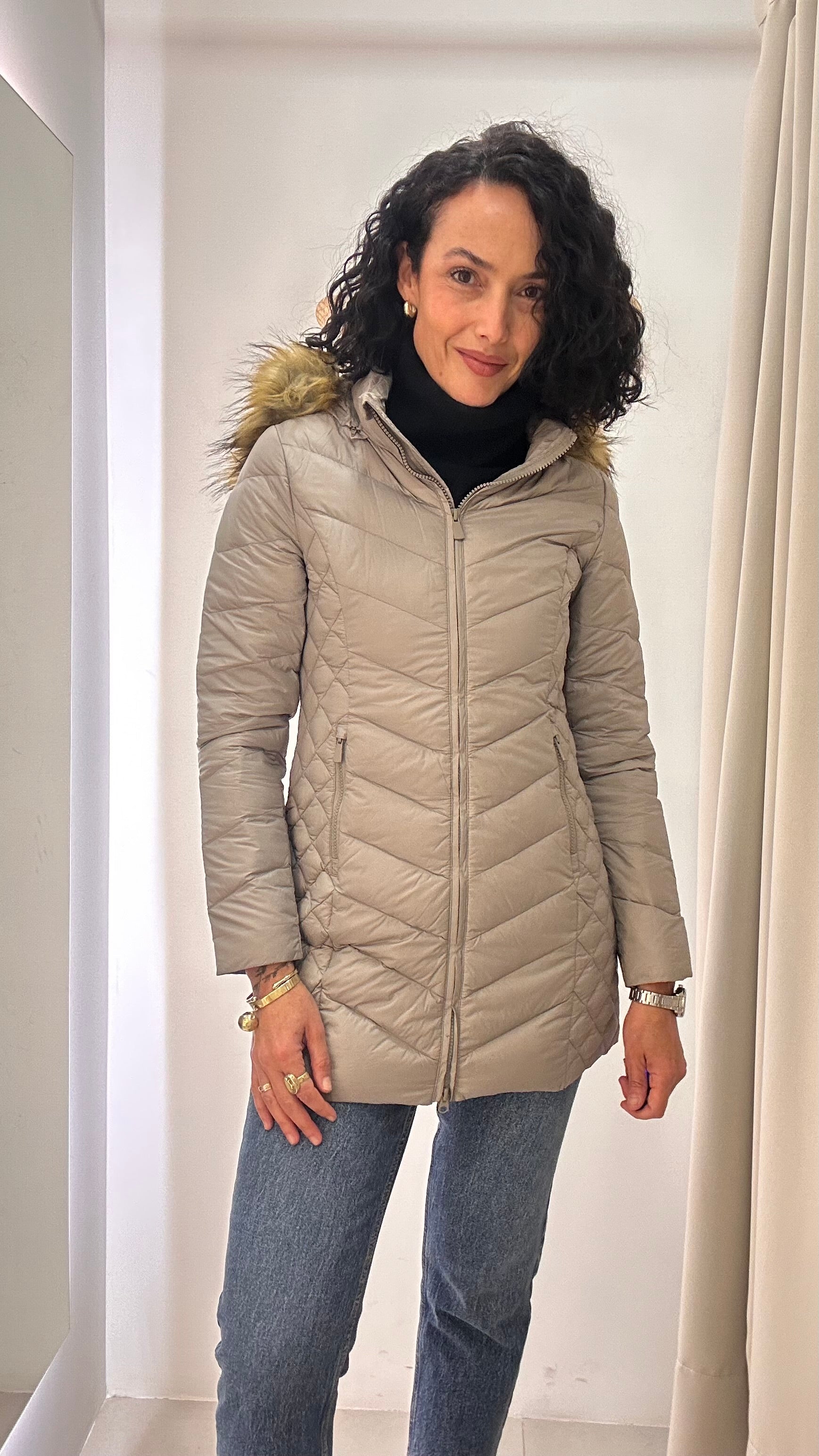 Casaco Puffer Bege