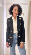 Blazer linho bordado Ninatton