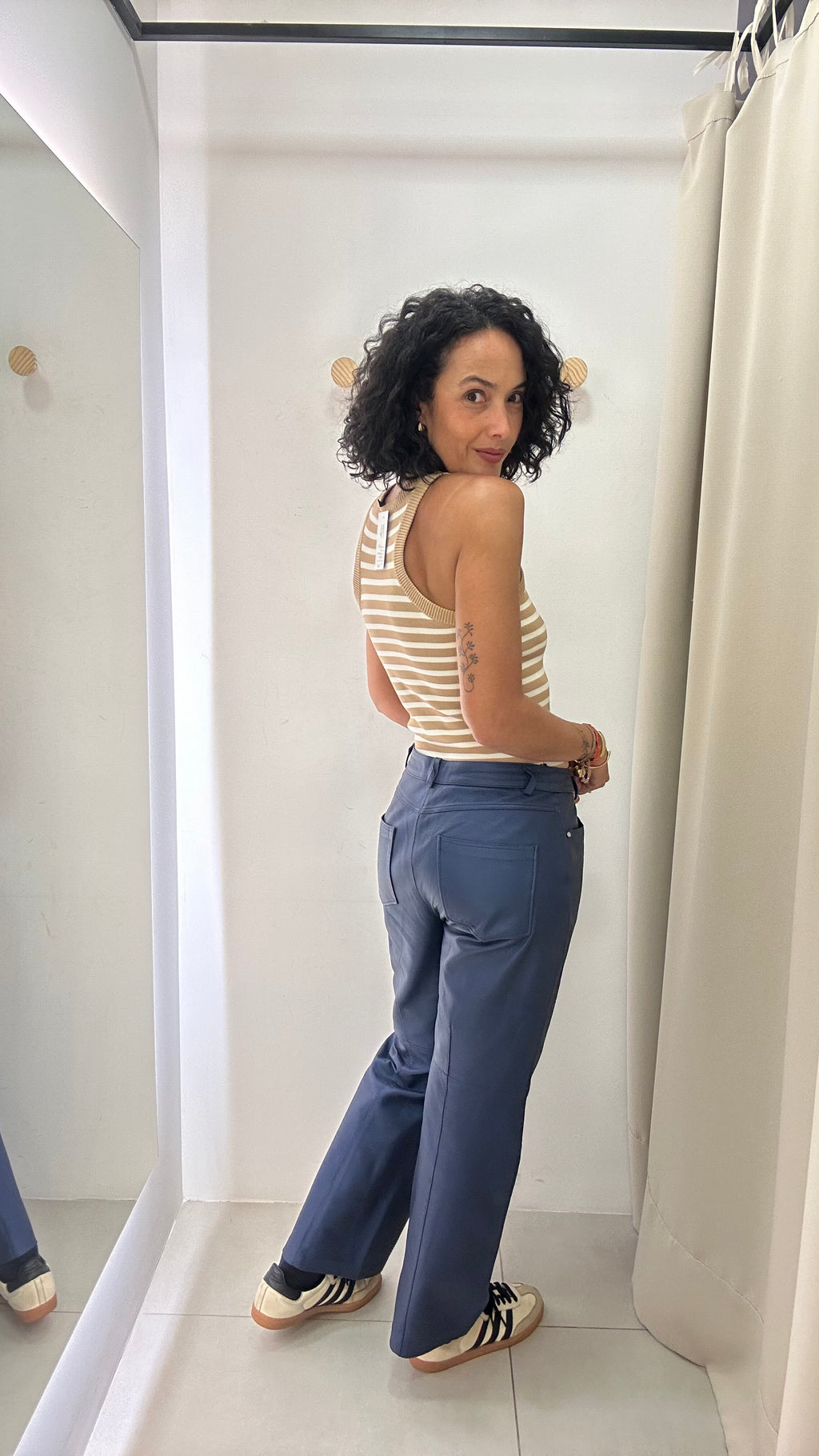 Calça Couro Azul Marinho Verosenso