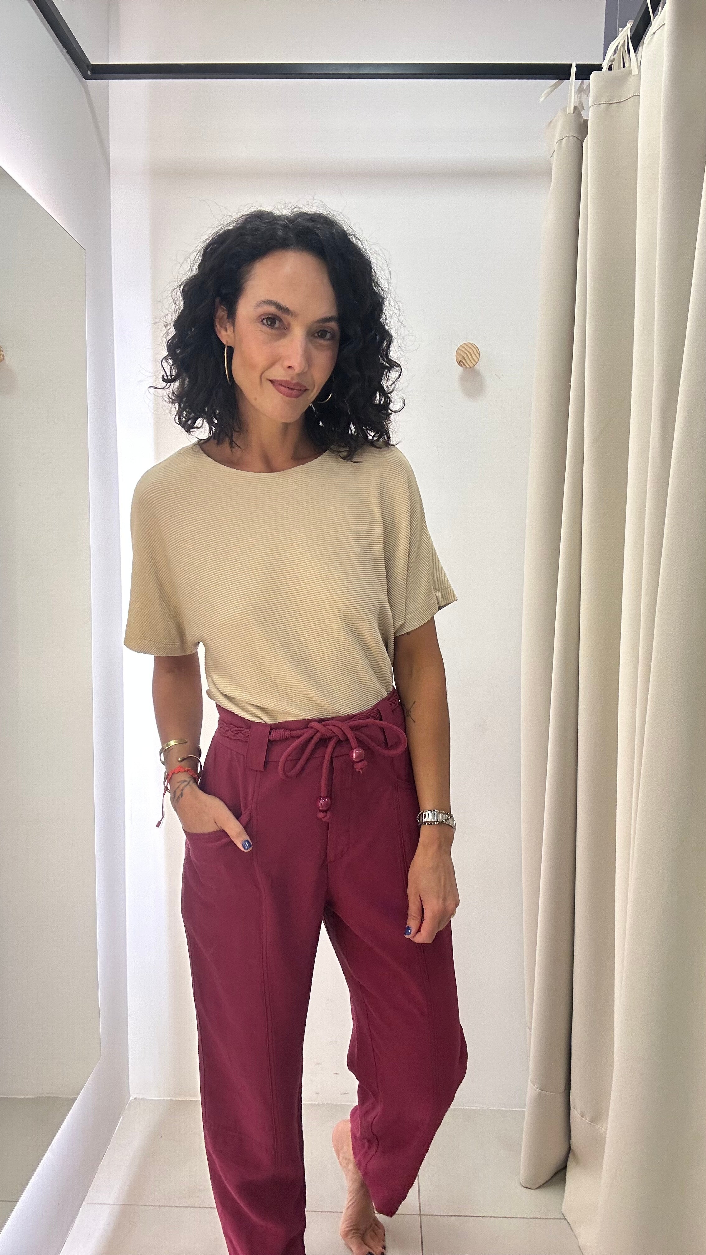 Camiseta Oversize Bege