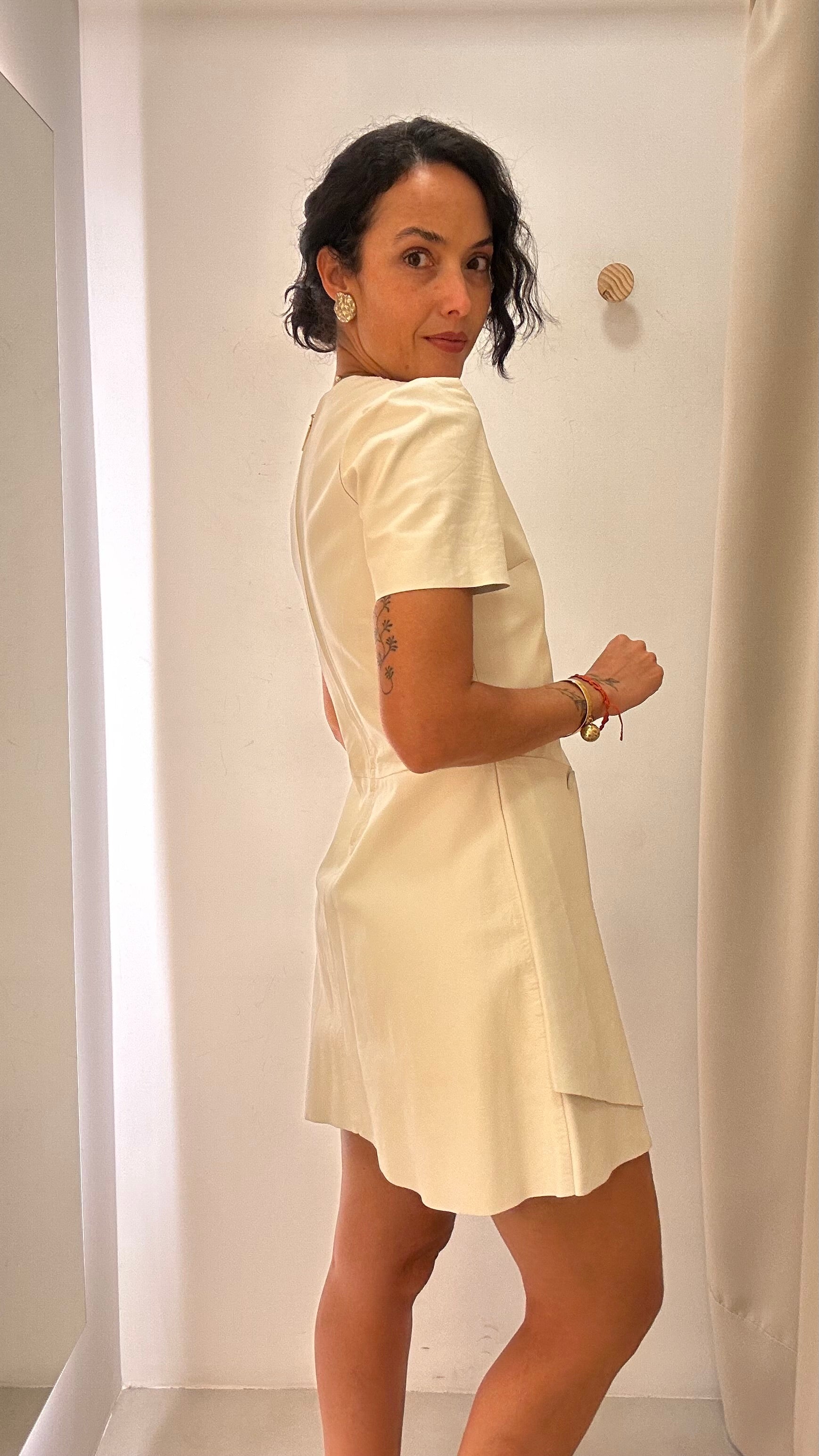 Vestido Off White Couro Bria