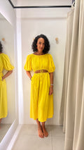 Vestido Evasê Amarelo