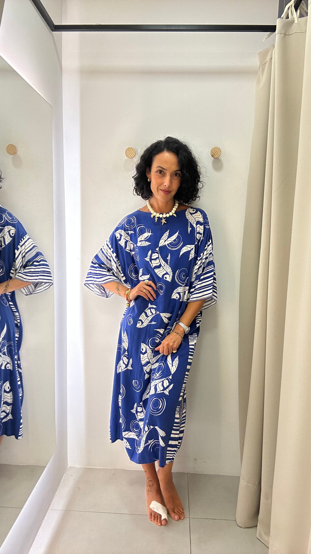 Vestido Azul Estampado Souq