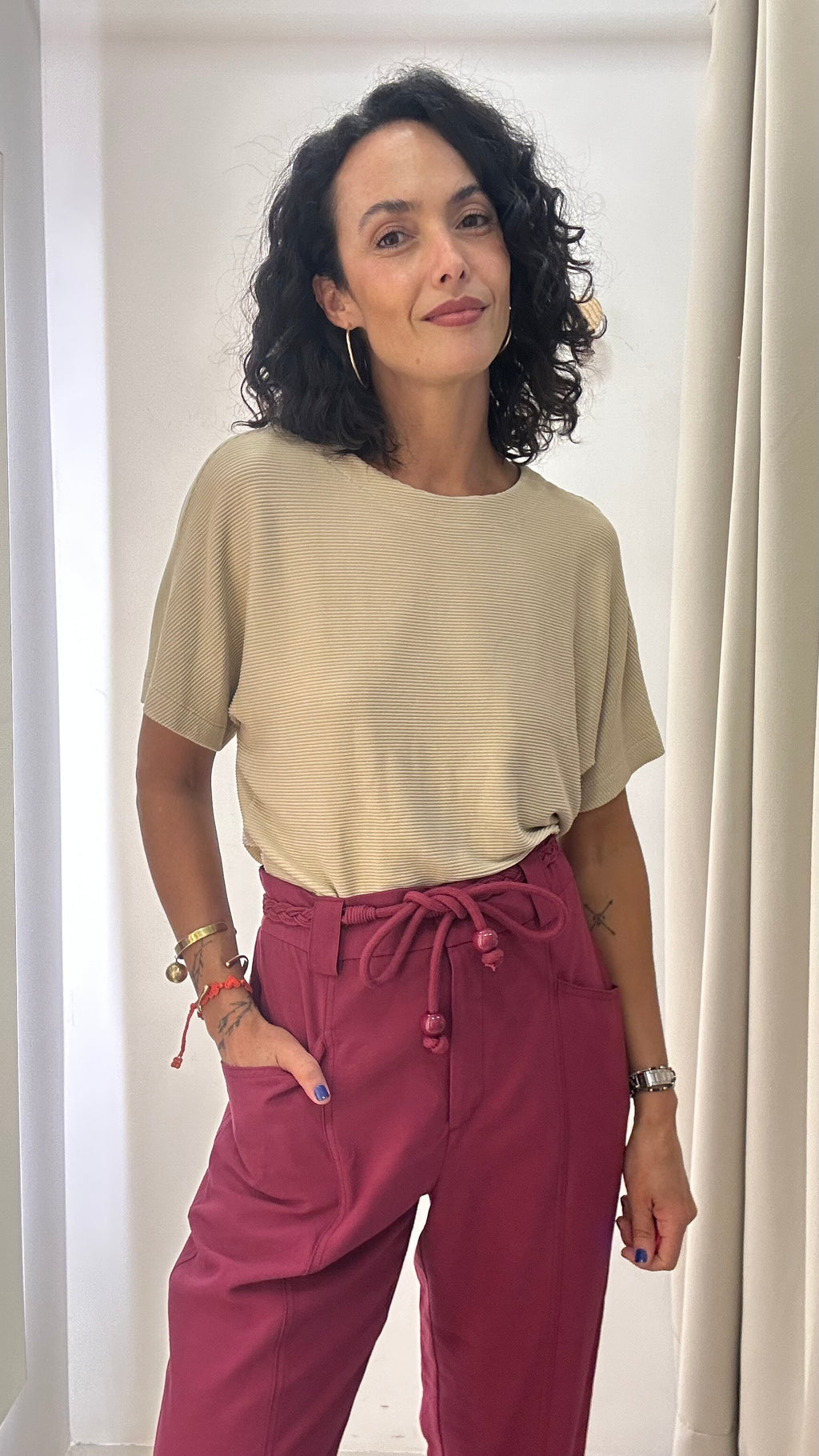 Camiseta Oversize Bege