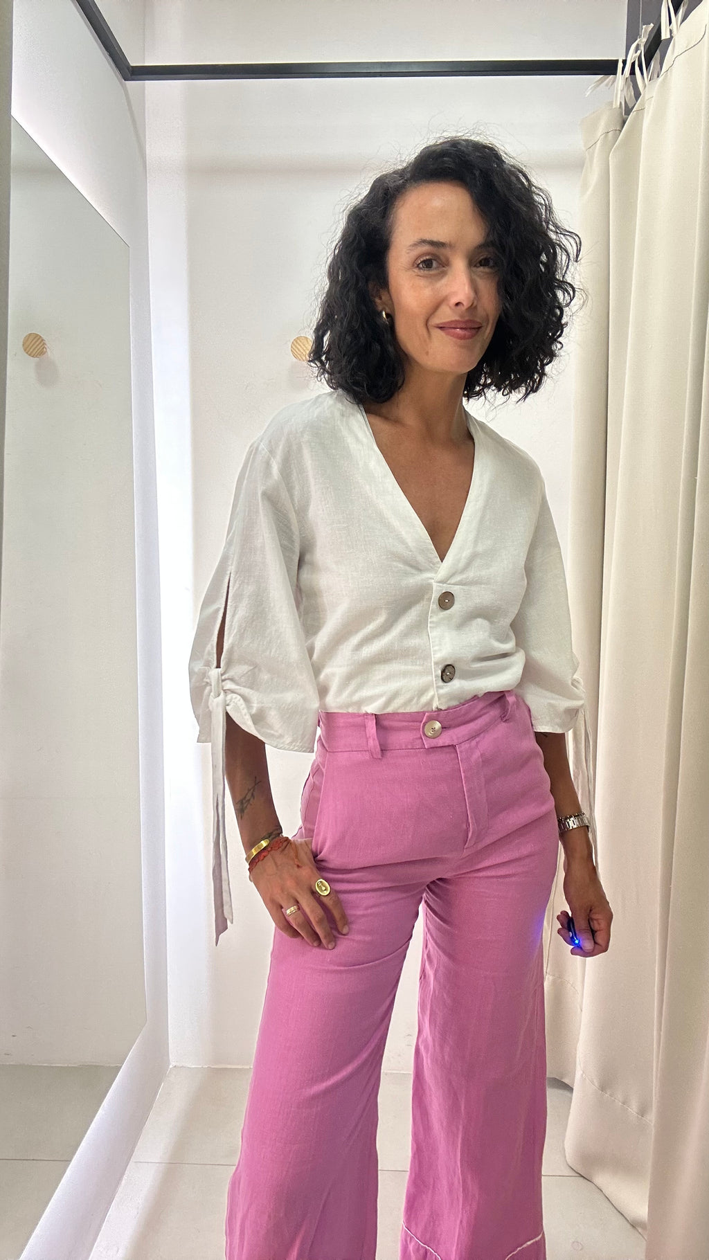 Calça Reta Rosa