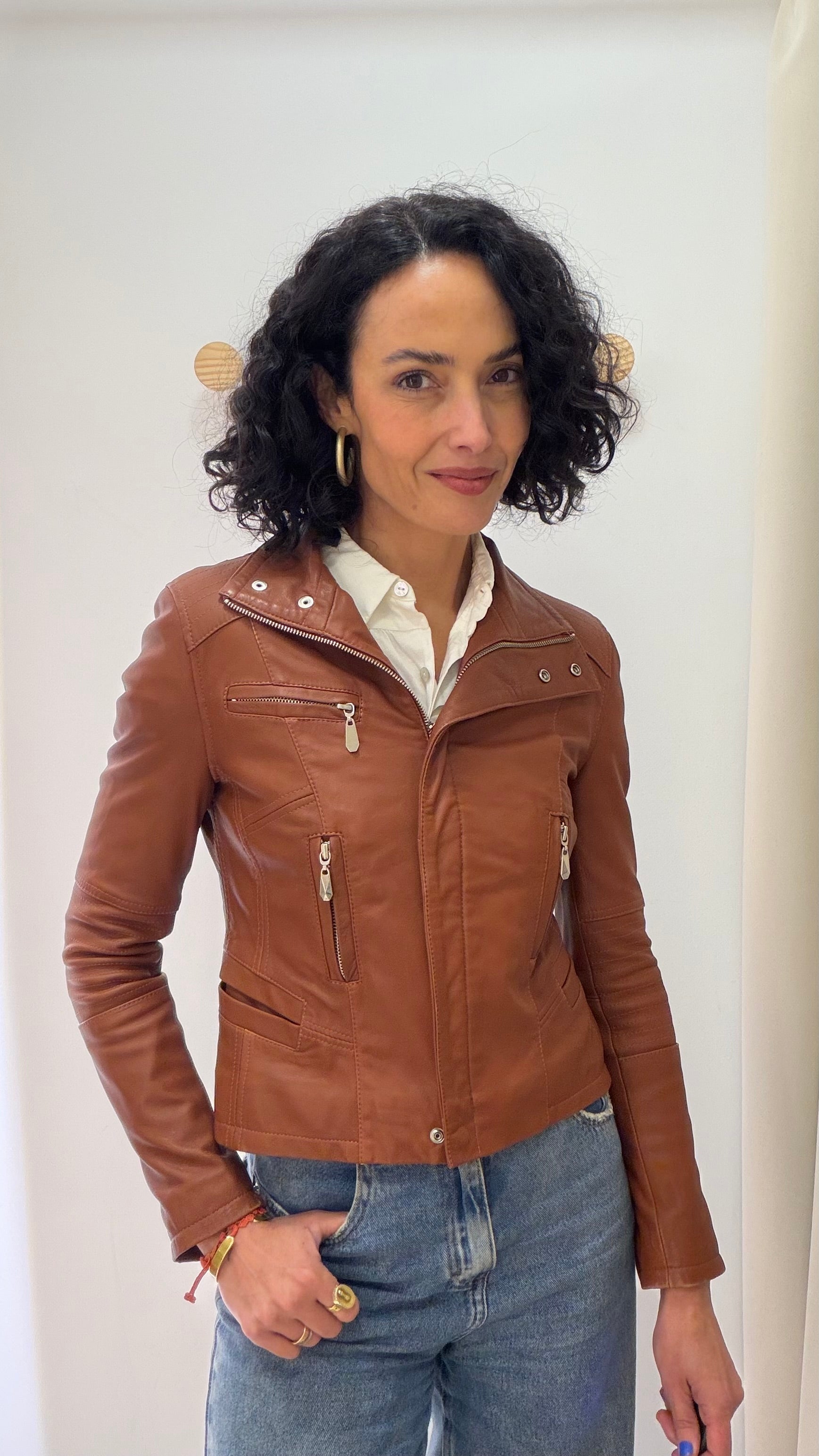Jaqueta de Couro Mariana Martinez