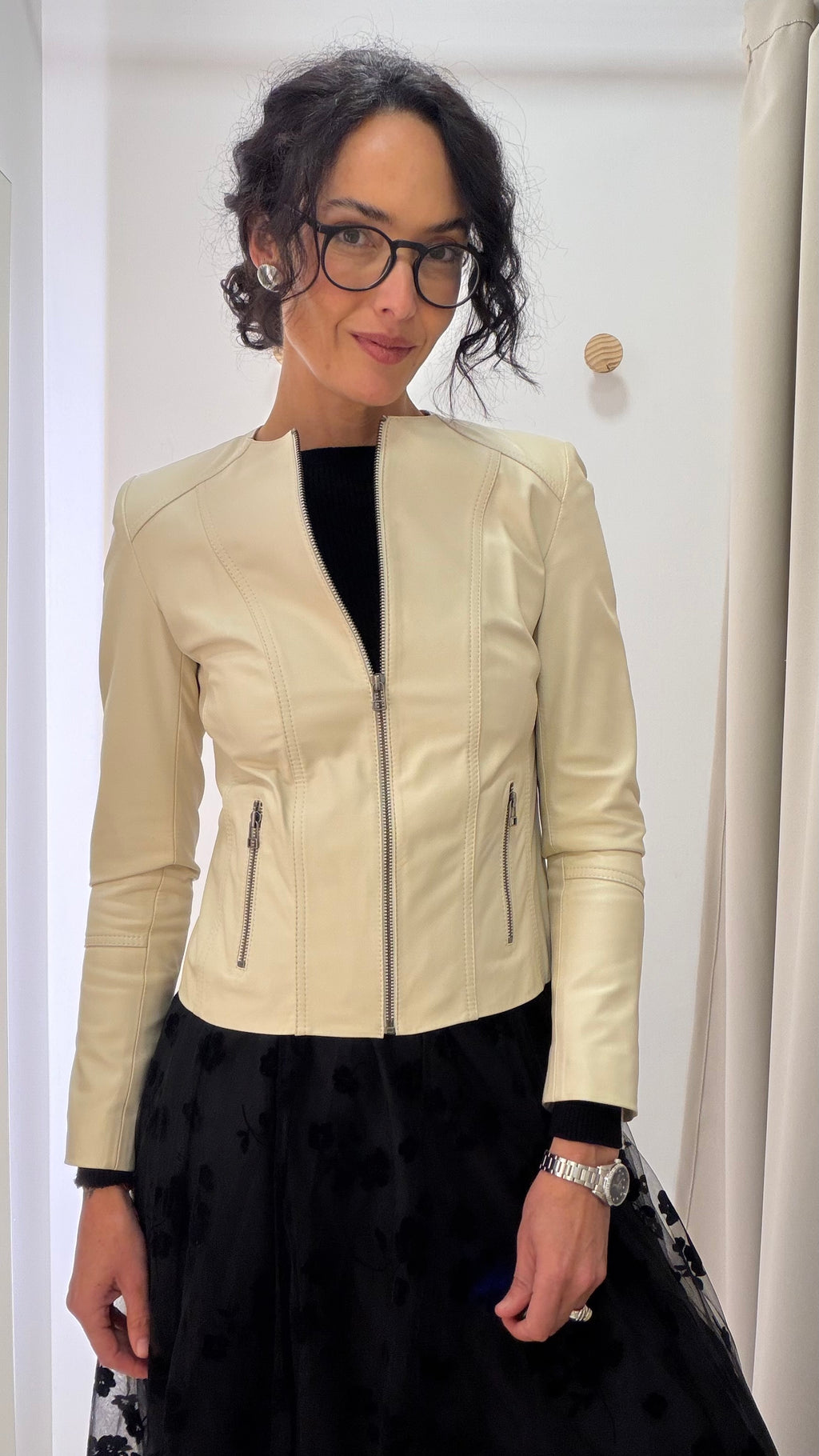 Jaqueta de Couro Off White
