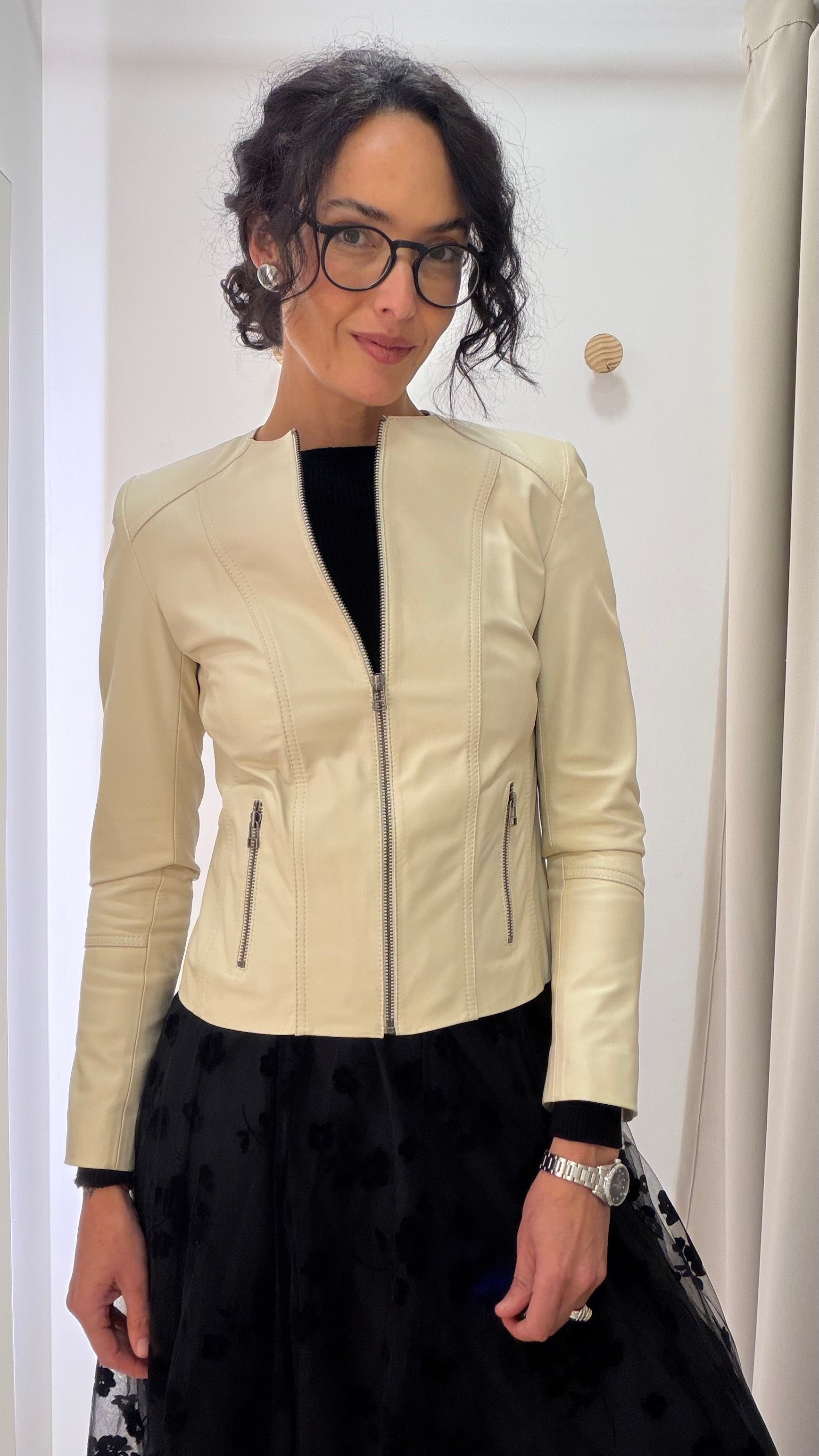 Jaqueta de Couro Off White