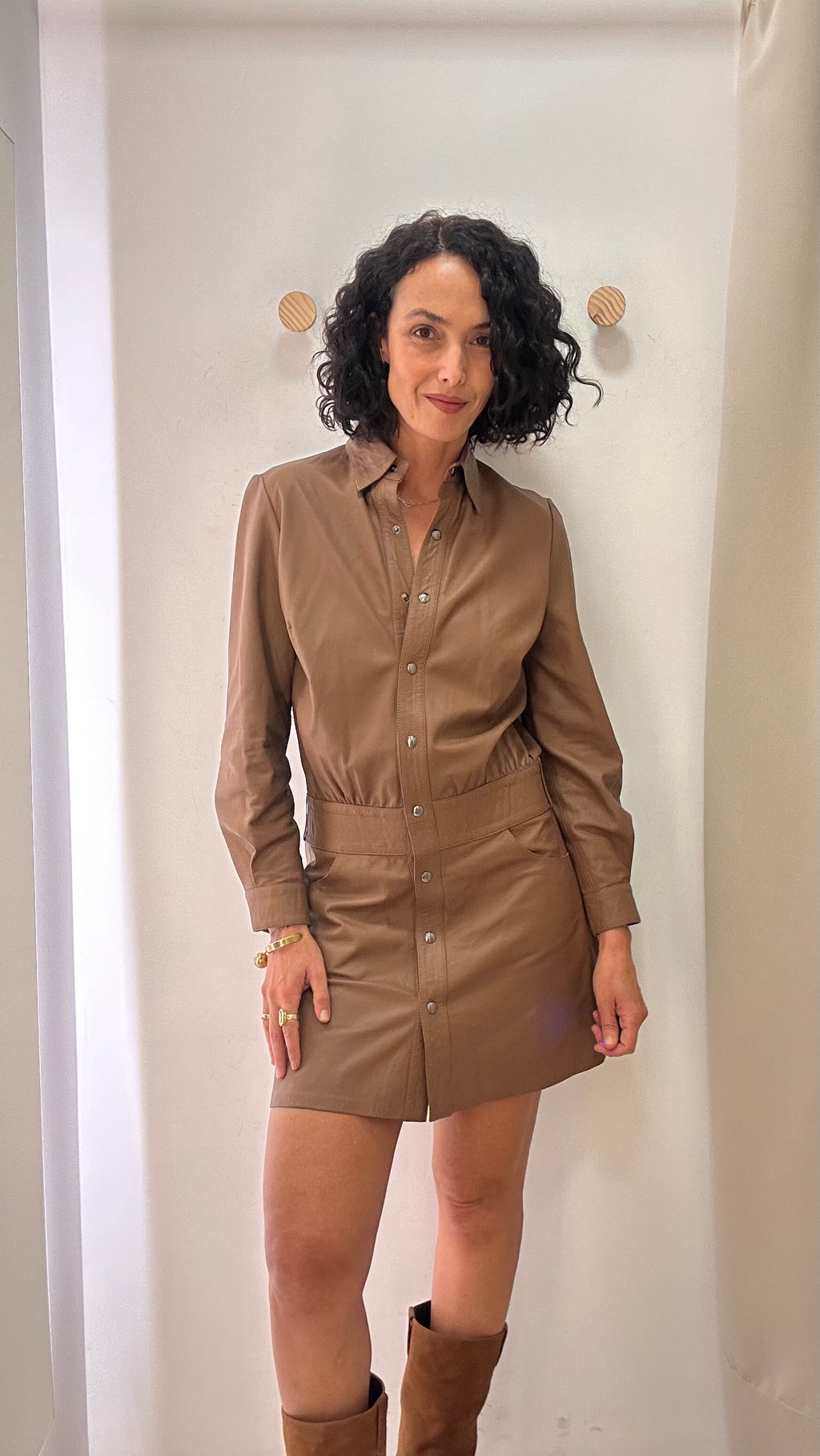Vestido Marrom Couro Closet7