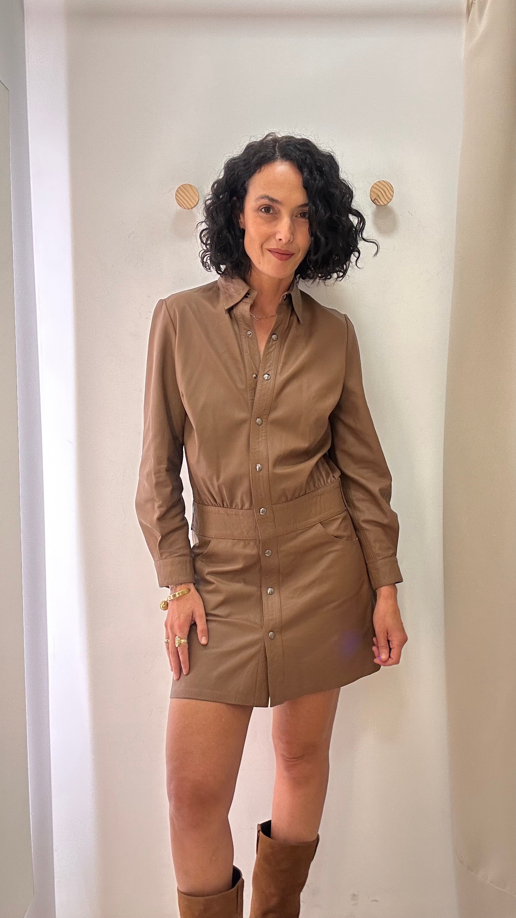 Vestido Marrom Couro Closet7