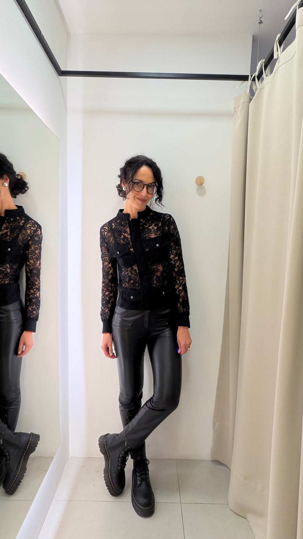 Calça de Couro Preta Bria
