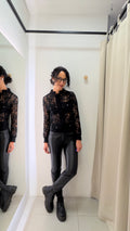 Calça de Couro Preta Bria