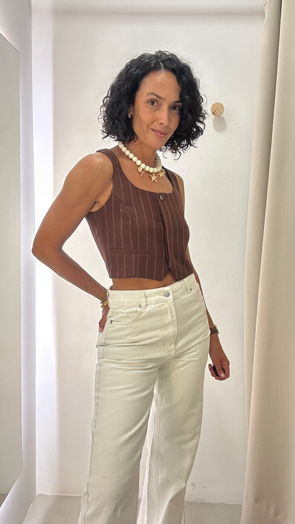 Calça Jeans Branca Reta