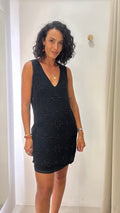 Vestido de Festa Curto Preto Bordado