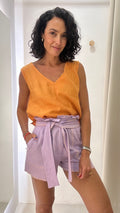 Short Lilás Maria Filó