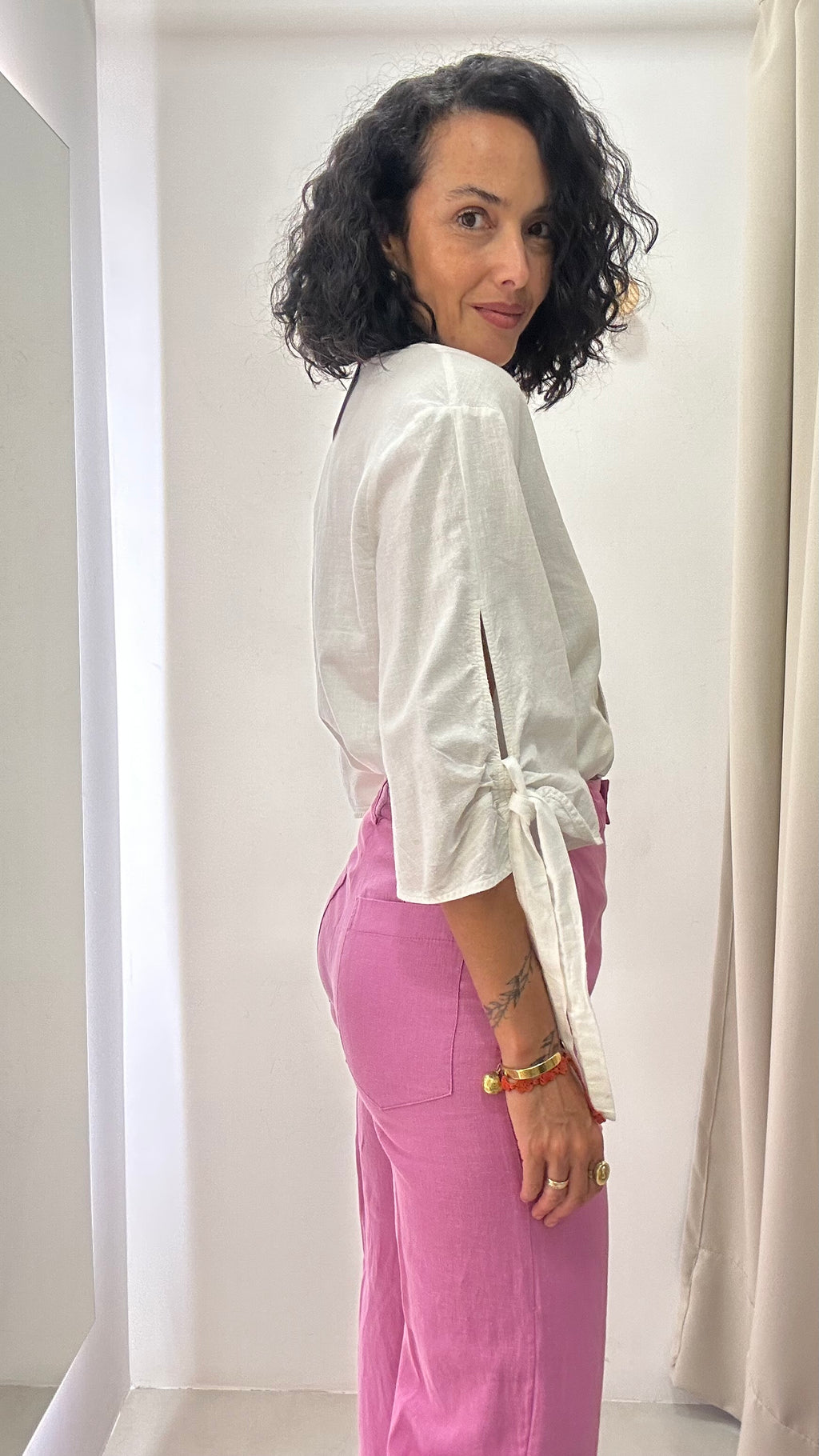 Calça Reta Rosa